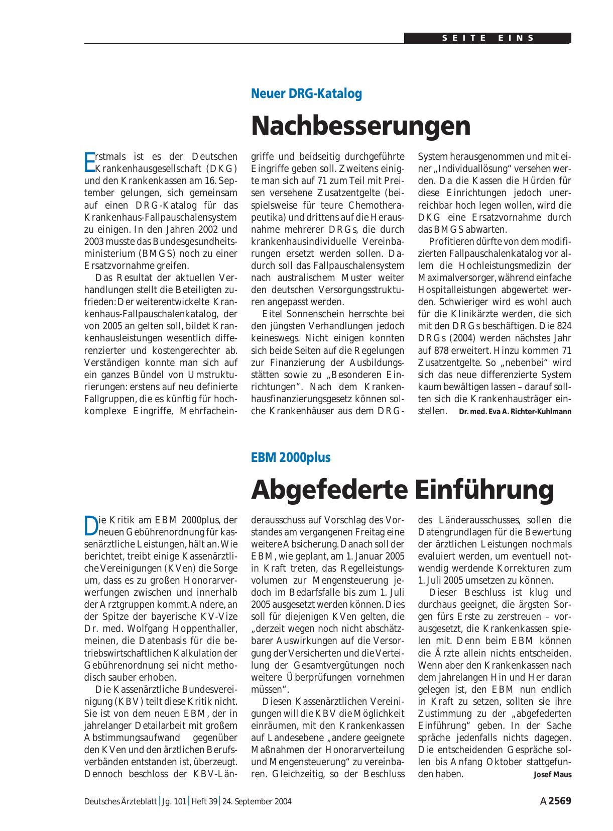 Vorschauseite 1: Neuer DRG-Katalog: Nachbesserungen