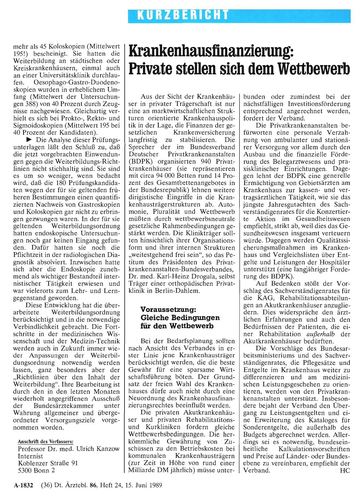 Vorschauseite 1: Krankenhausfinanzierung: Private stellen sich dem Wettbewerb