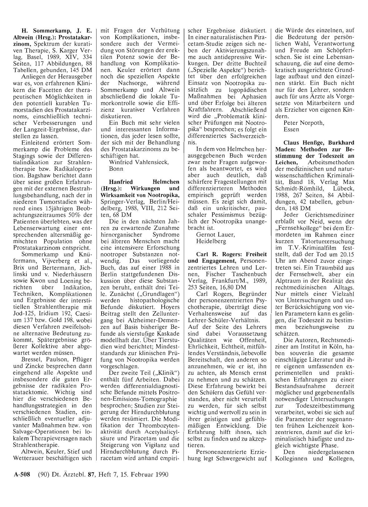 Vorschauseite 1: H. Sommerkamp, J. E. Altwein (Hrsg. ): Prostatakarzinom