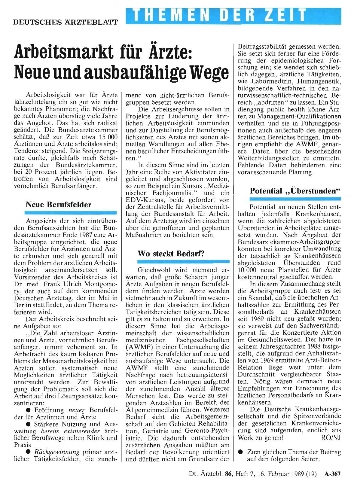 Vorschauseite 1: Arbeitsmarkt für Ärzte: Neue und ausbaufähige Wege