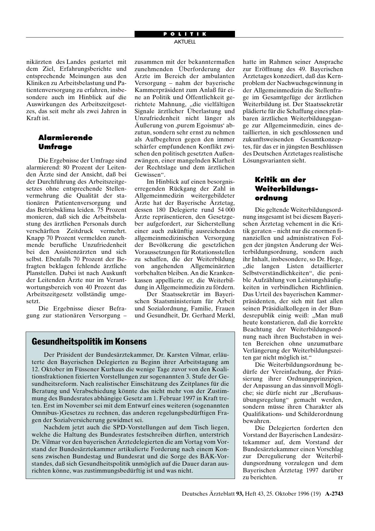 Vorschauseite 1: Gesundheitspolitik im Konsens