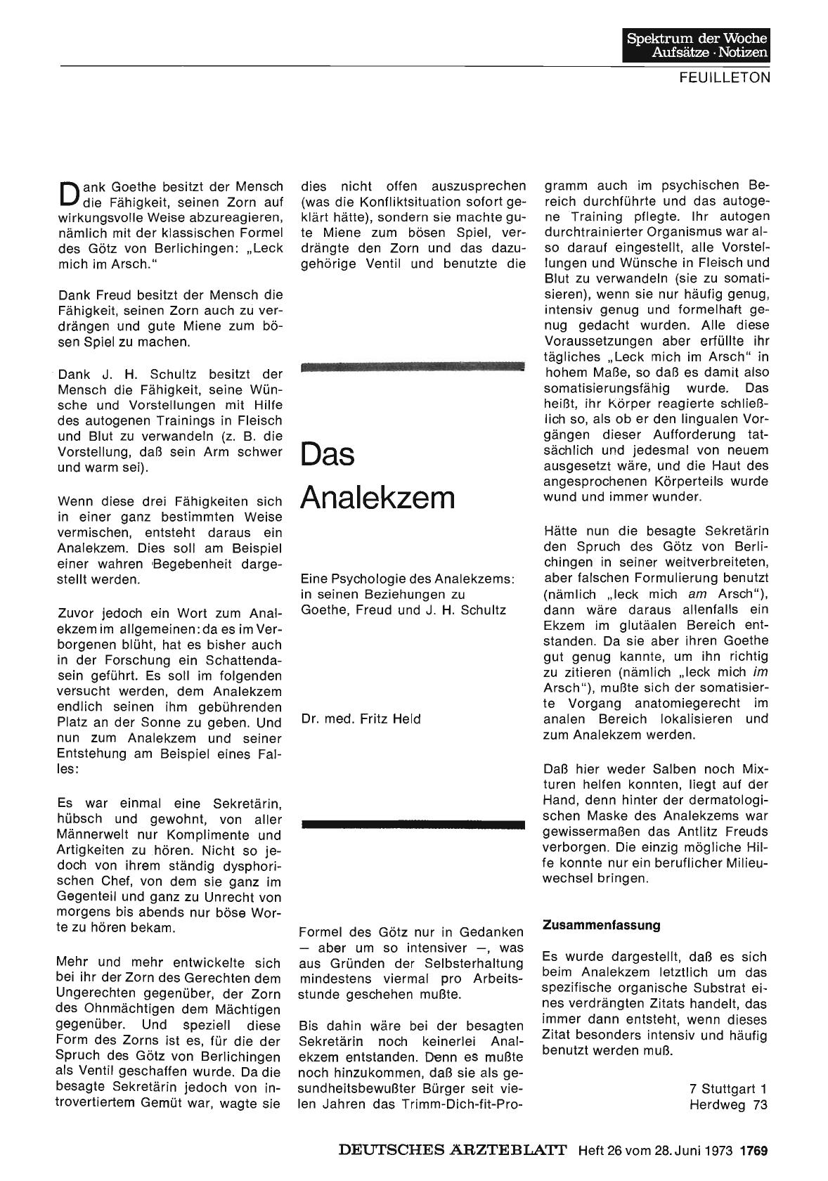 Vorschauseite 1: Das Analekzem