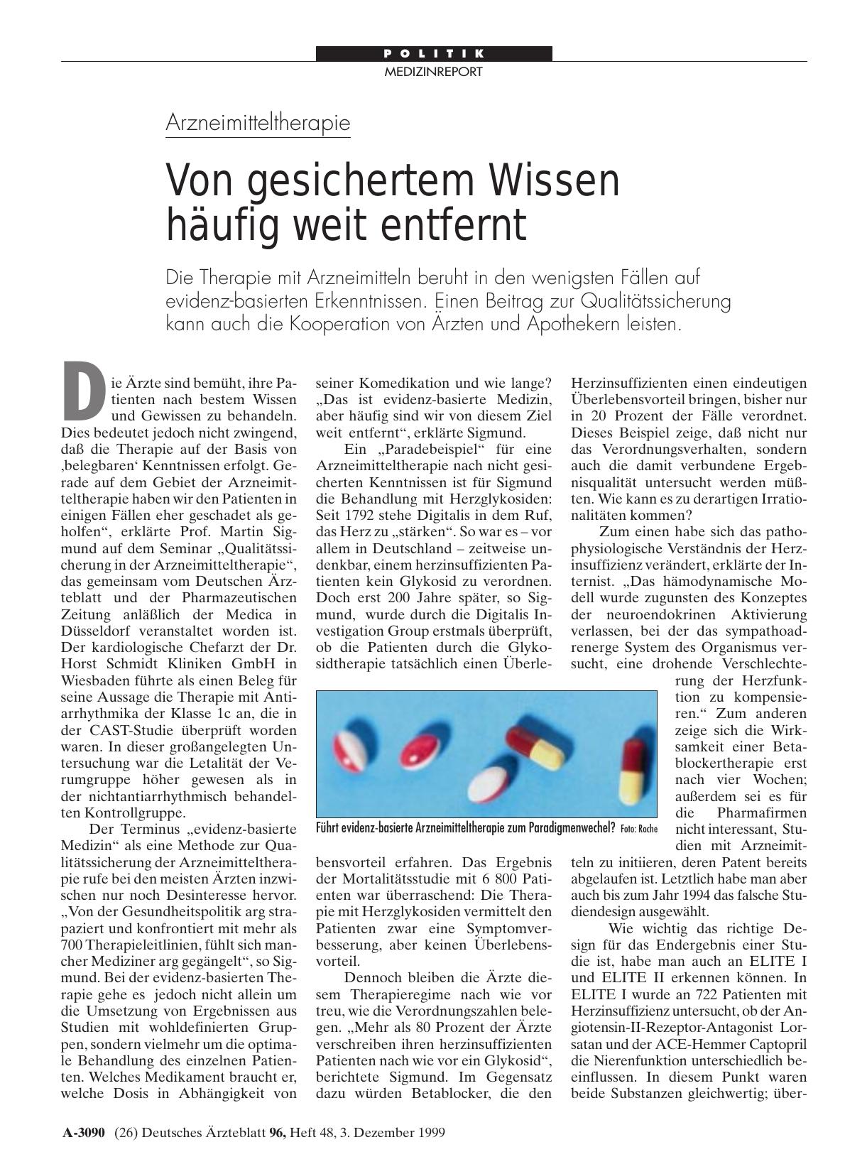 Vorschauseite 1: Arzneimitteltherapie: Von gesichertem Wissen häufig weit entfernt