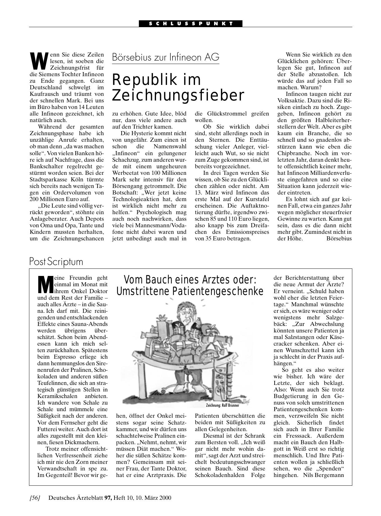 Vorschauseite 1: Vom Bauch eines Arztes oder: Umstrittene Patientengeschenke