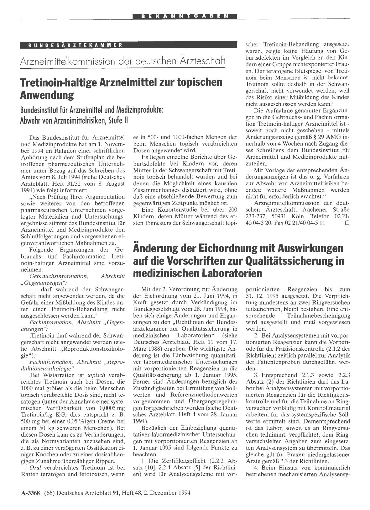 Vorschauseite 1: Arzneimittelkommission der deutschen Ärzteschaft: Tretinoin-haltige Arzneimittel zur topischen Anwendung