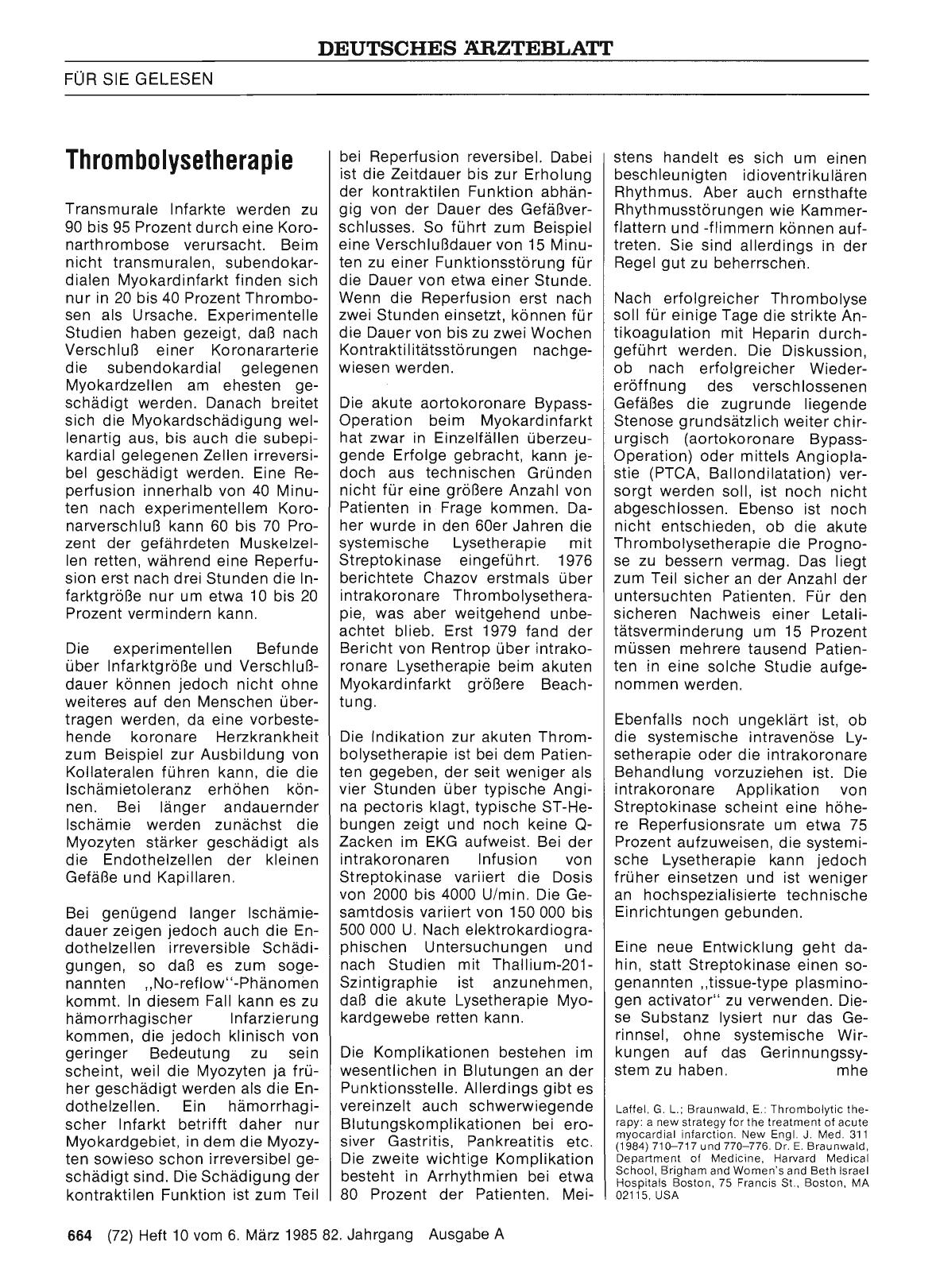 Vorschauseite 1: Thrombolysetherapie