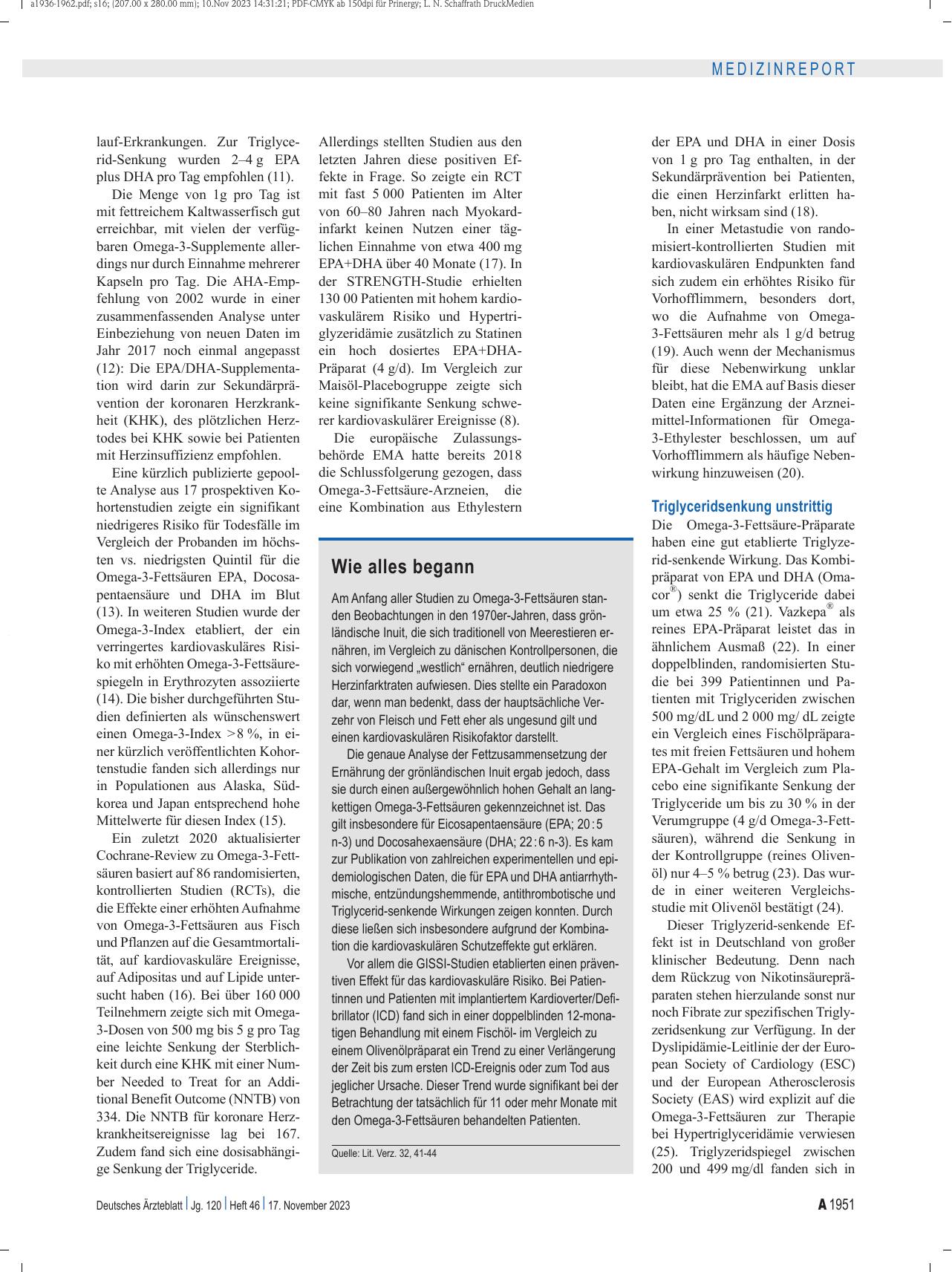 Vorschauseite 2: Mehr als Nahrungsergänzung: Therapiepotenzial von Omega-3-Fettsäuren