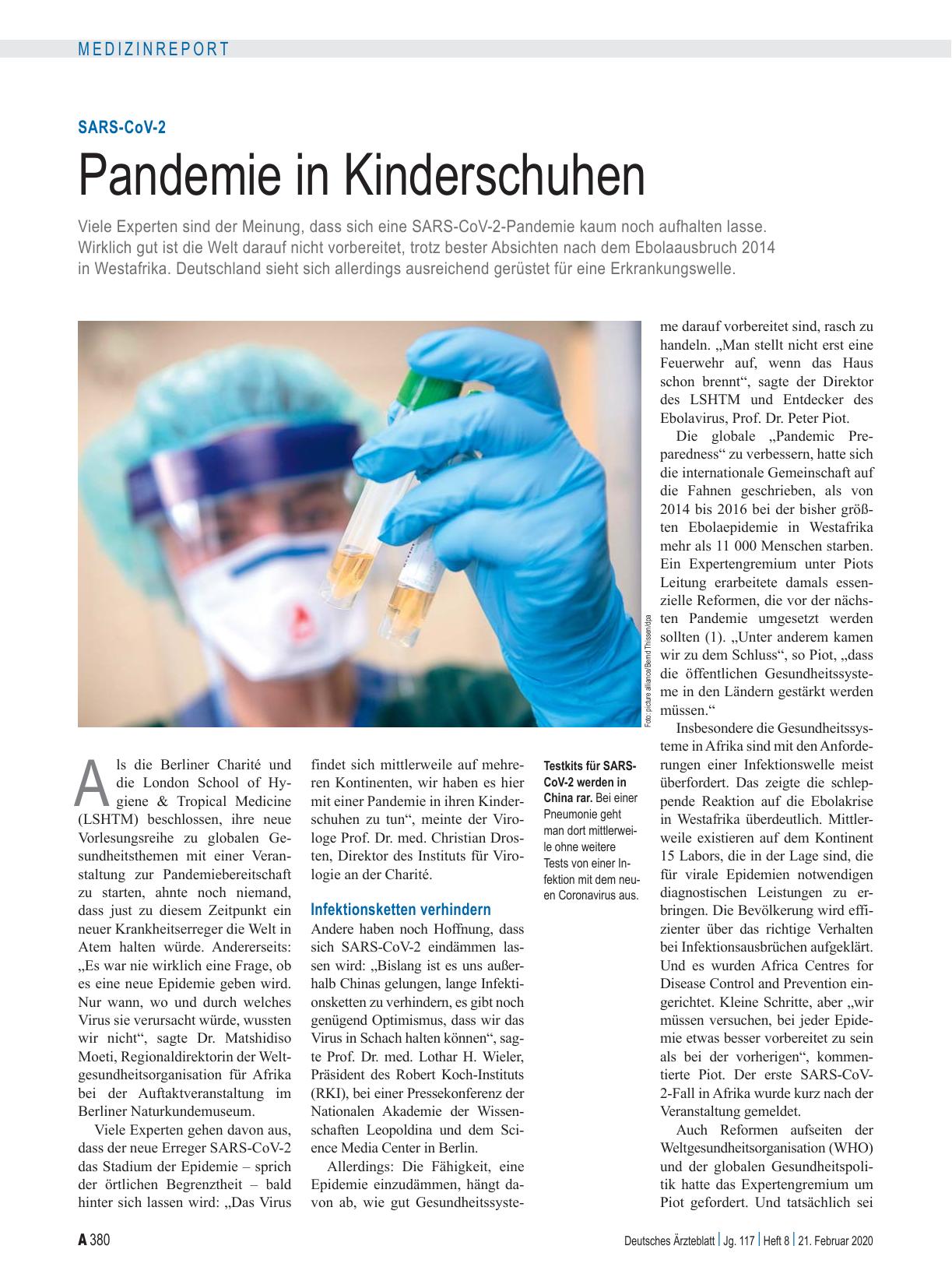Vorschauseite 1: SARS-CoV-2: Pandemie in Kinderschuhen