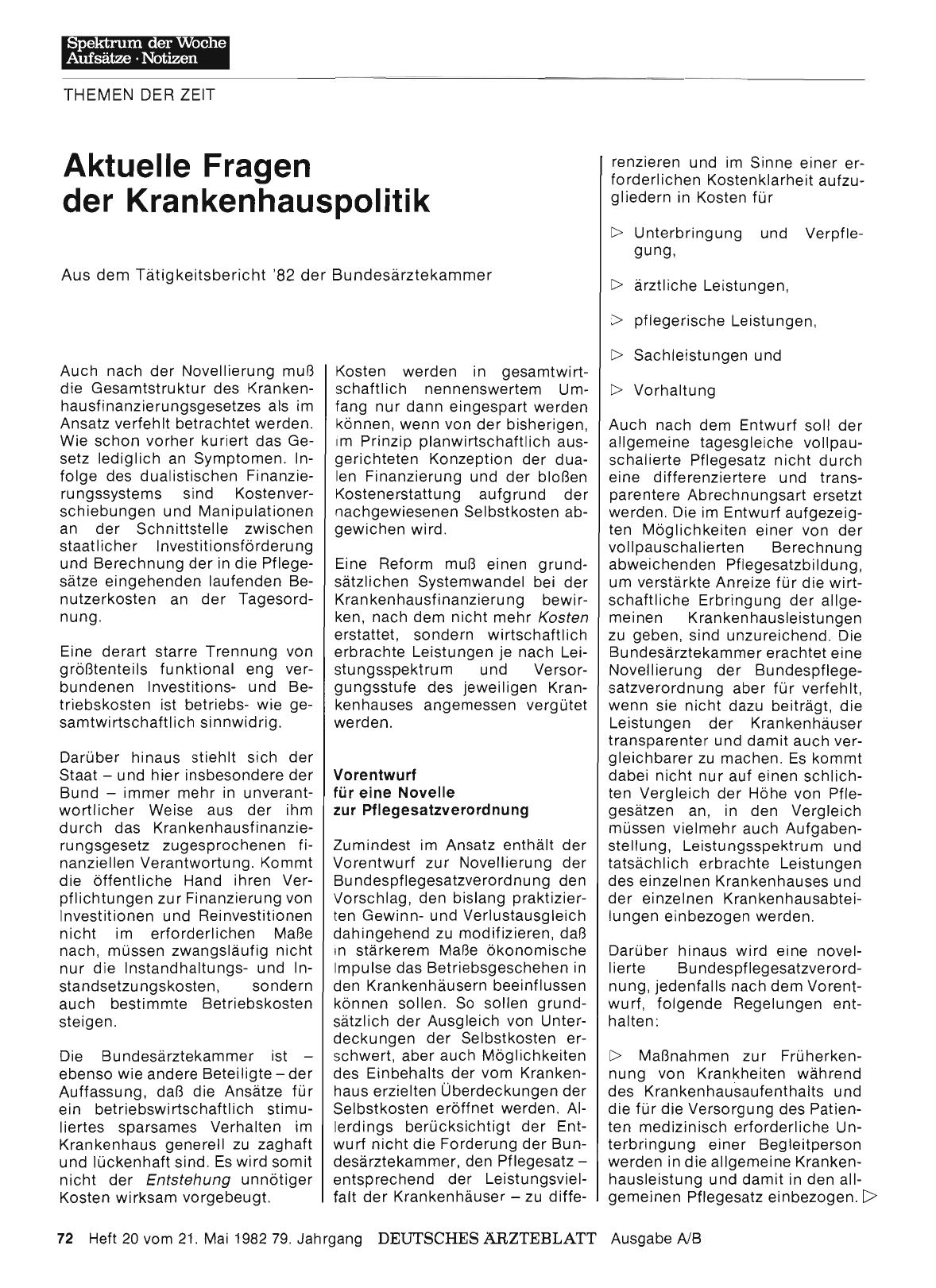 Vorschauseite 1: Aktuelle Fragen der Krankenhauspolitik