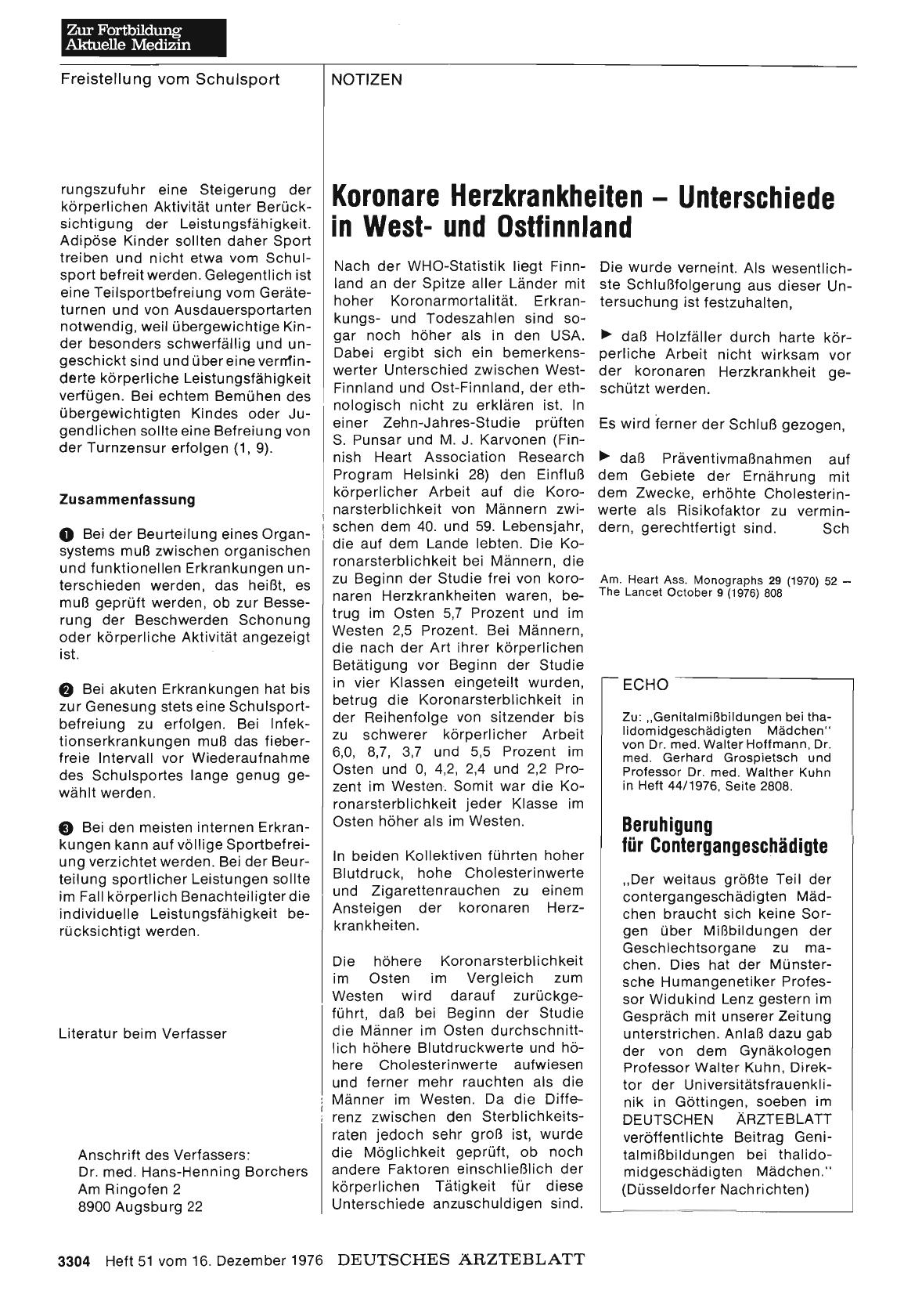 Vorschauseite 1: Beruhigung für Contergangeschädigte