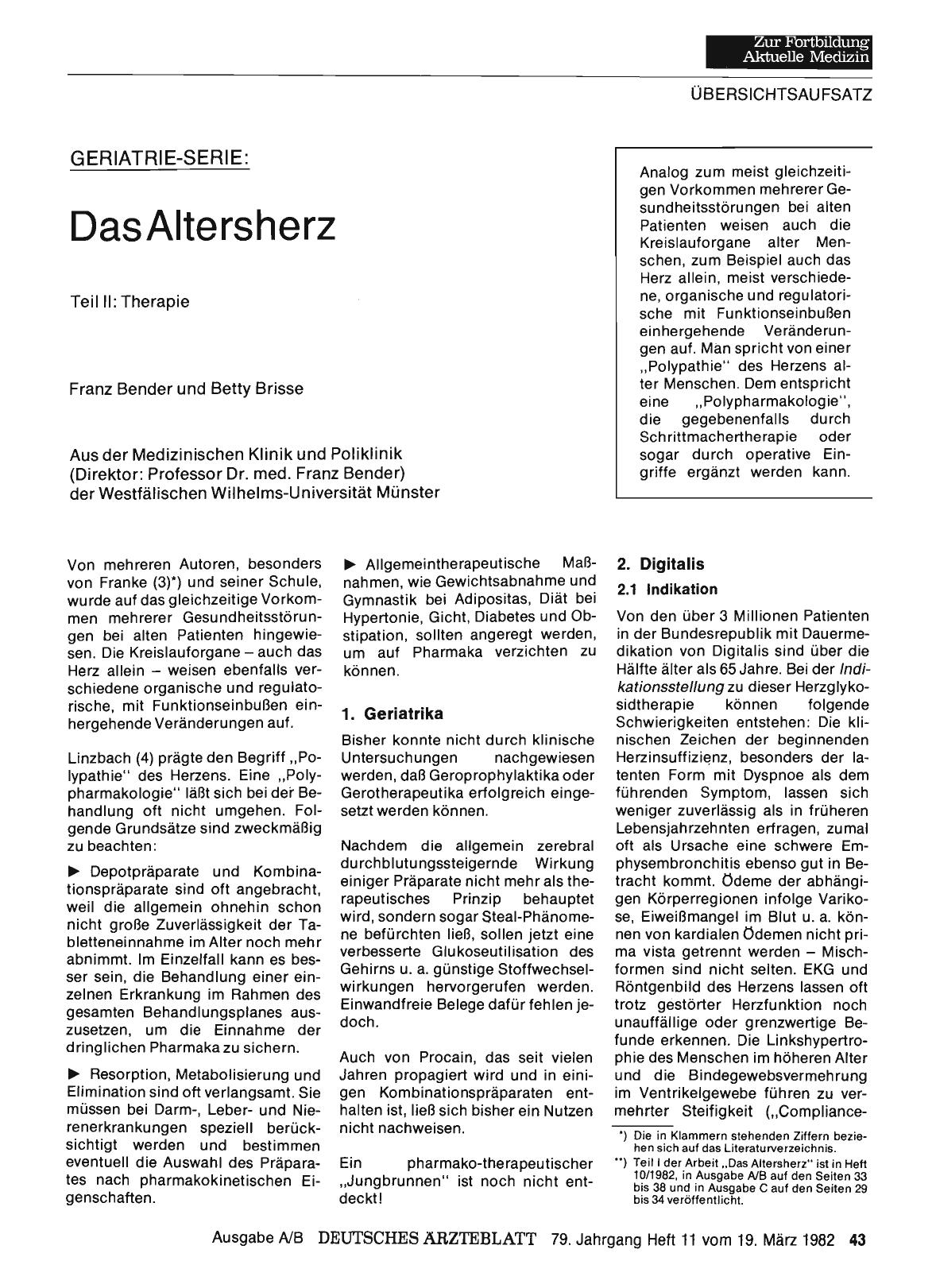 Vorschauseite 1: Geriatrie-Serie: Das Altersherz Teil II: Therapie
