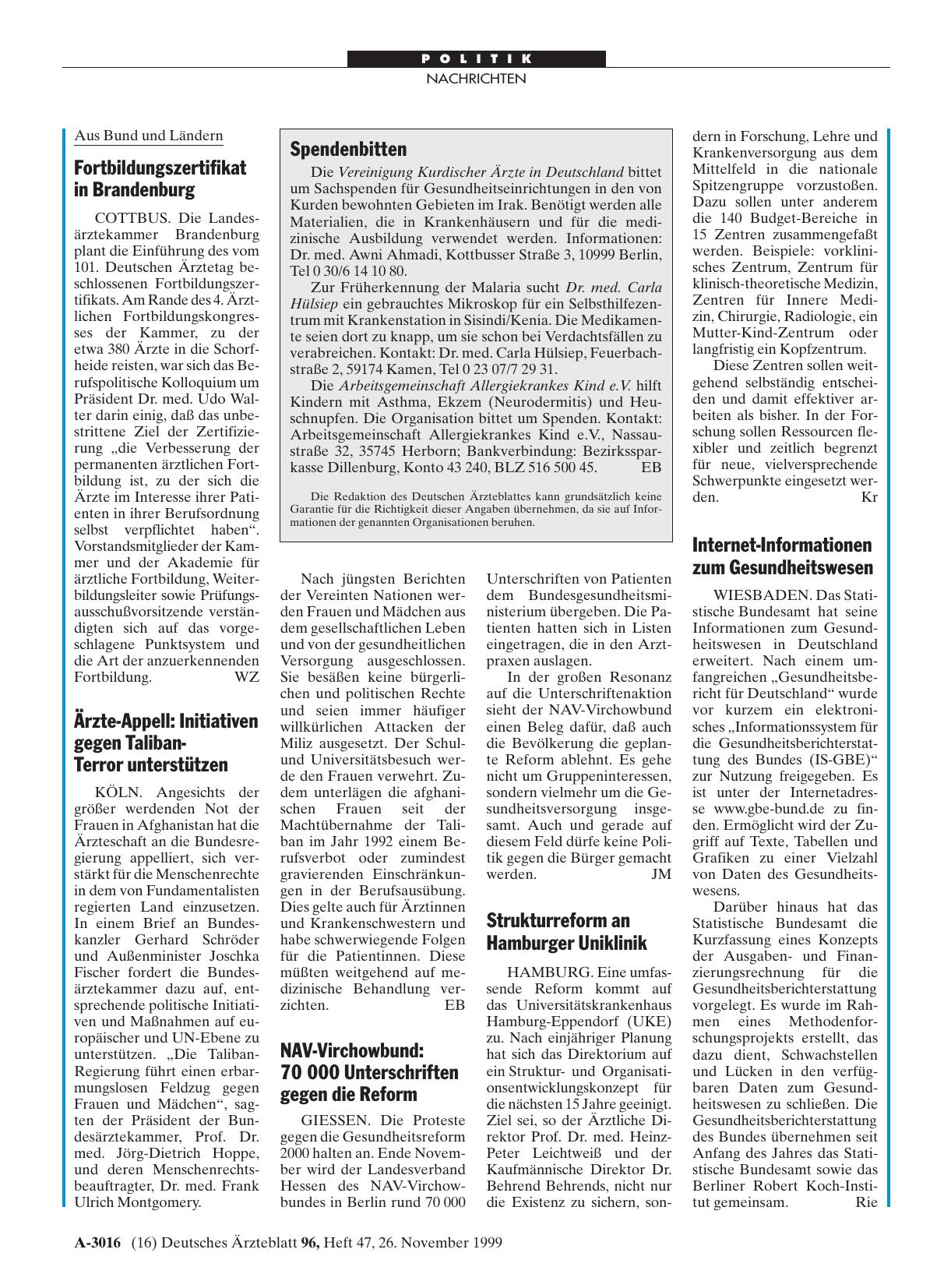 Vorschauseite 1: Strukturreform an Hamburger Uniklinik