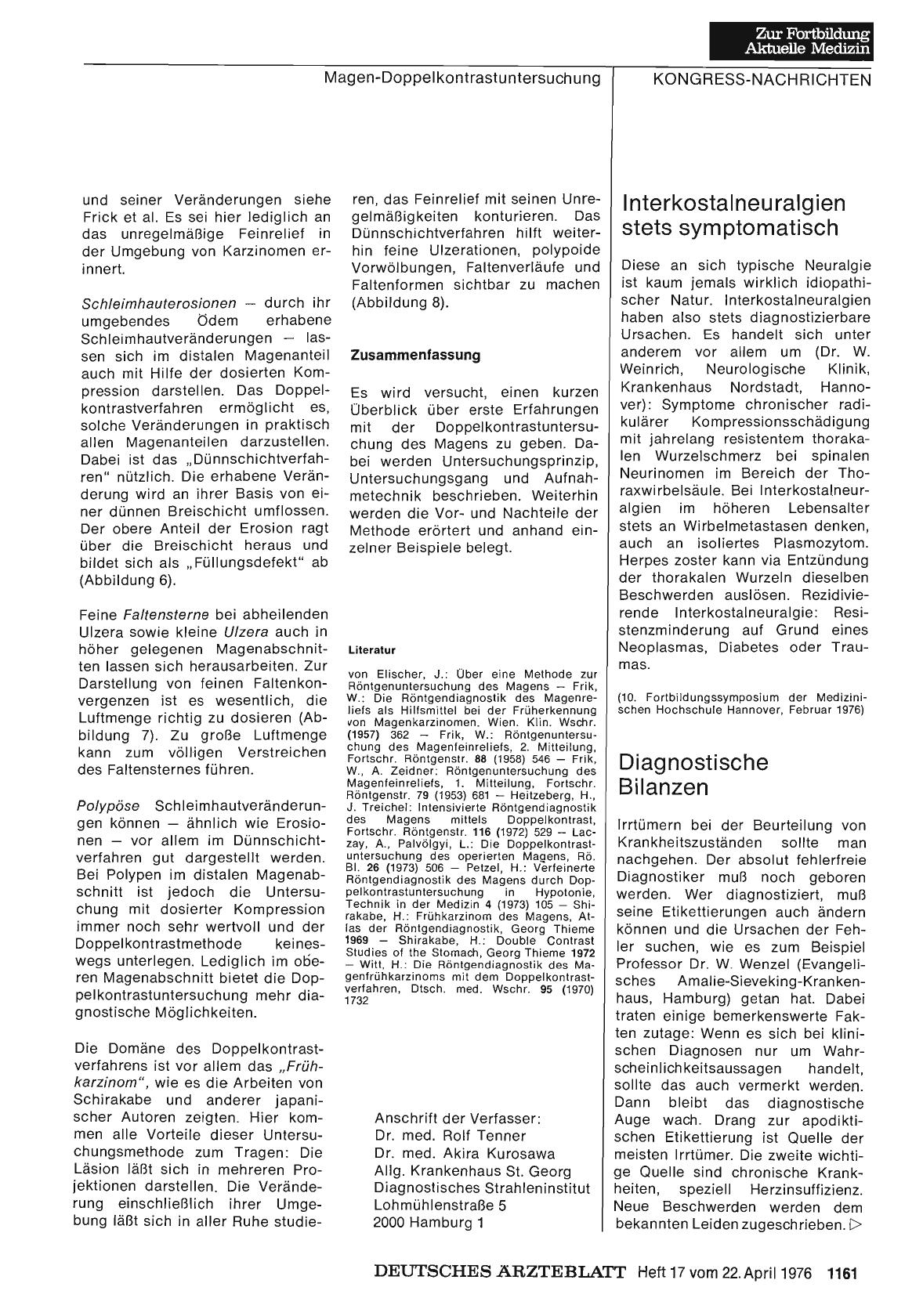 Vorschauseite 1: Interkostalneuralgien stets symptomatisch