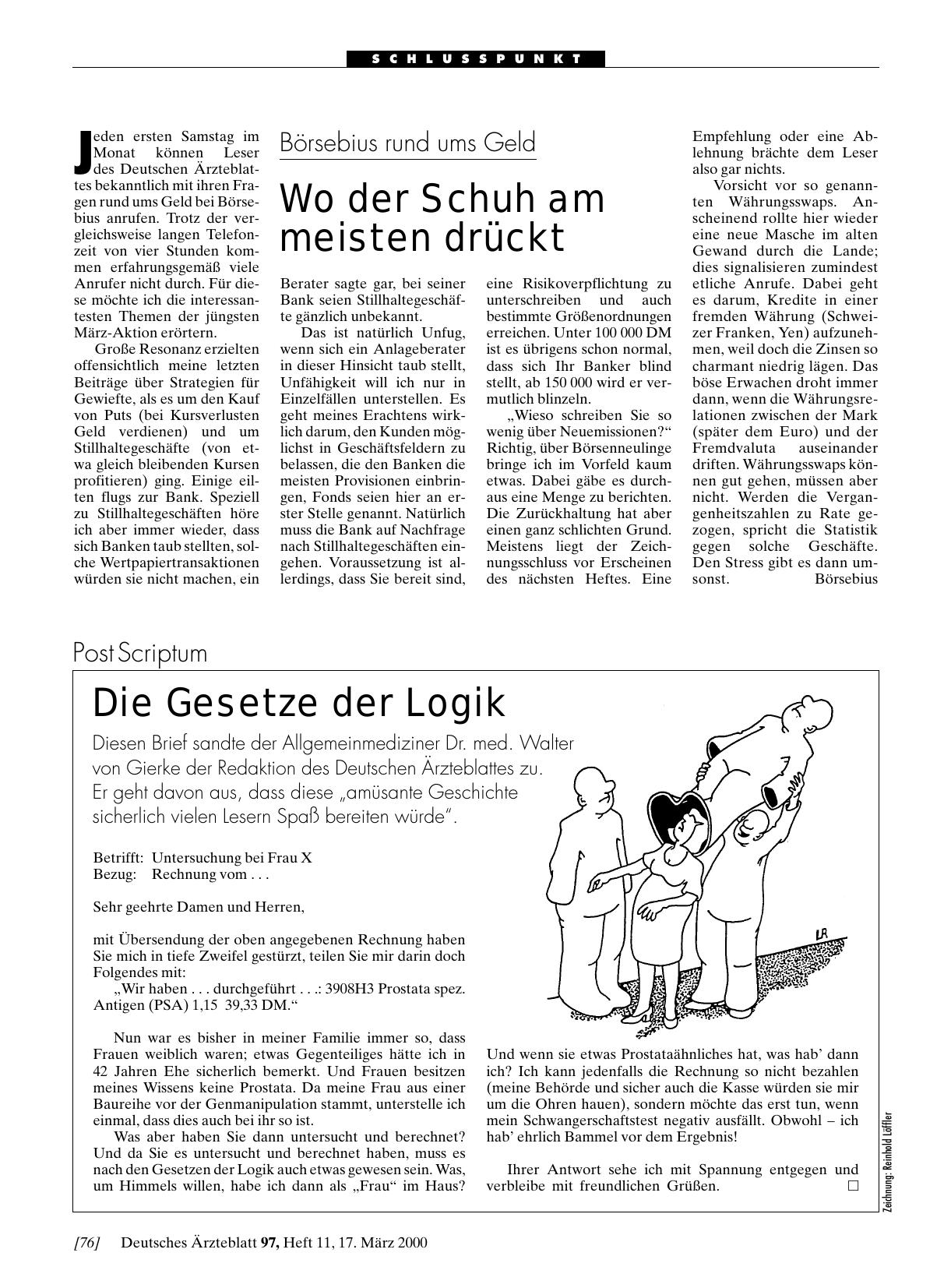 Vorschauseite 1: Börsebius rund ums Geld: Wo der Schuh am meisten drückt