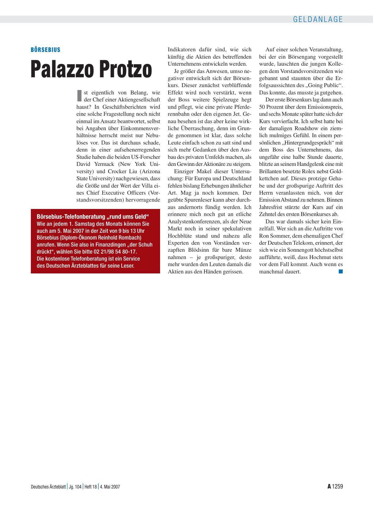 Vorschauseite 1: Palazzo Protzo