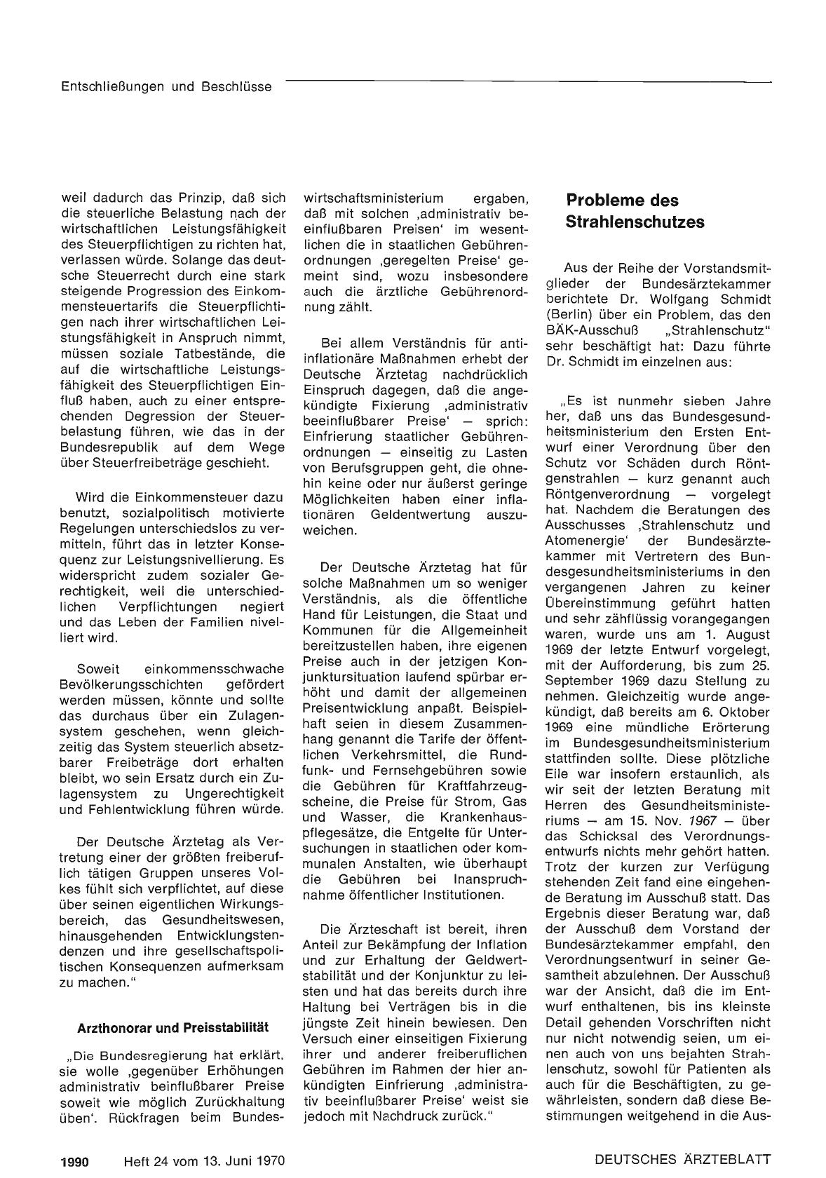Vorschauseite 1: Arzthonorar und Preisstabilität