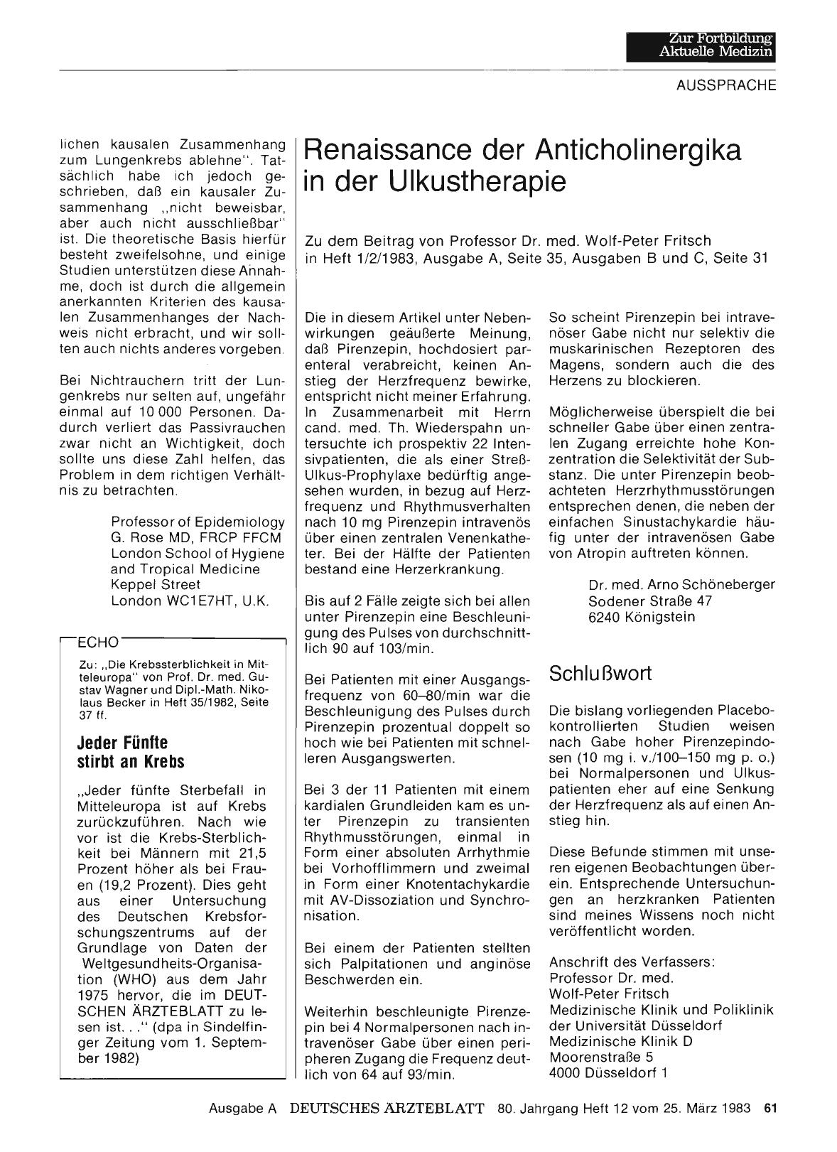 Vorschauseite 1: Renaissance der Anticholinergika in der Ulkustherapie: I.