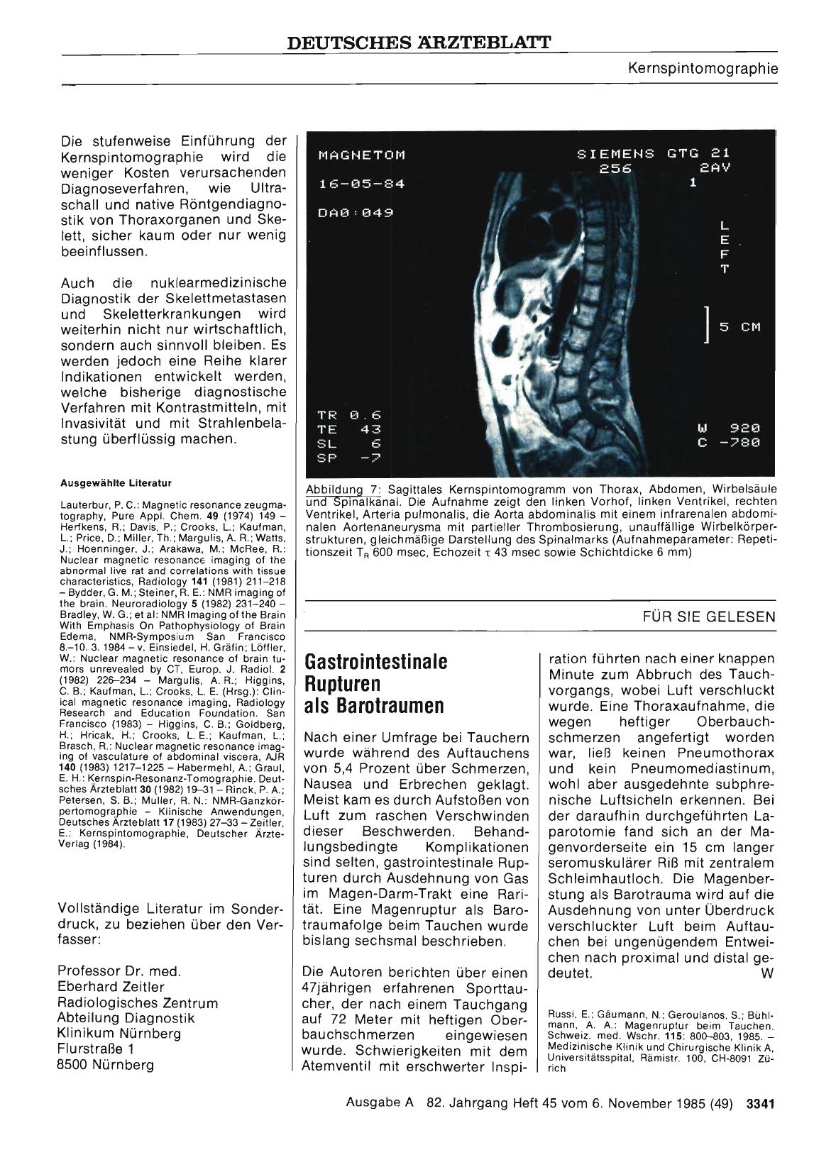 Vorschauseite 1: Gastrointestinale Rupturen als Barotraumen