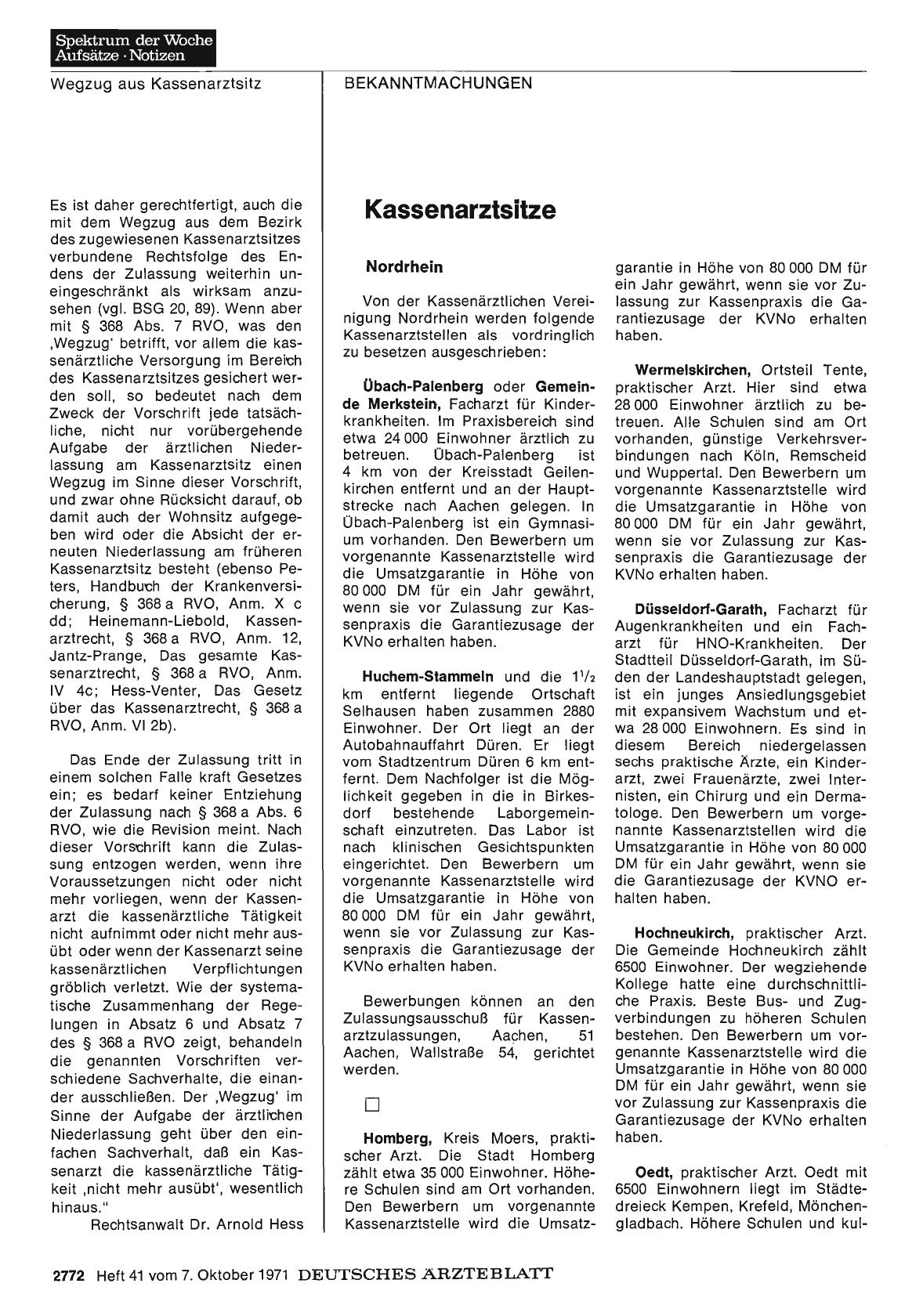 Vorschauseite 1: Kassenarztsitze