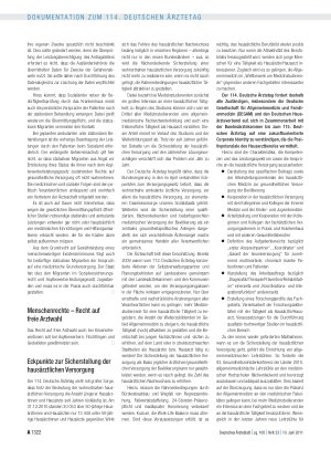 Vorschauseite 6: Entschliessungen zum Tagesordnungspunkt VI: Tätigkeitsbericht der Bundesärztekammer