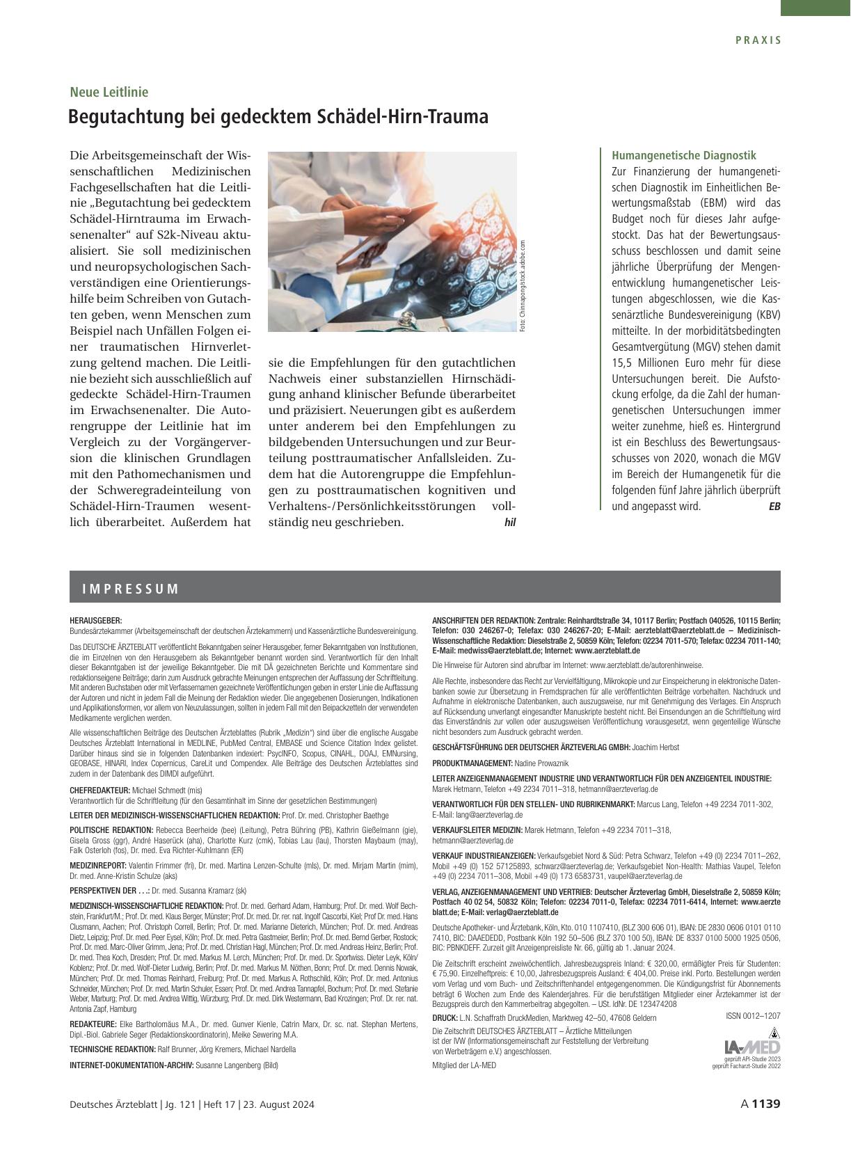 Vorschauseite 1: Humangenetische Diagnostik