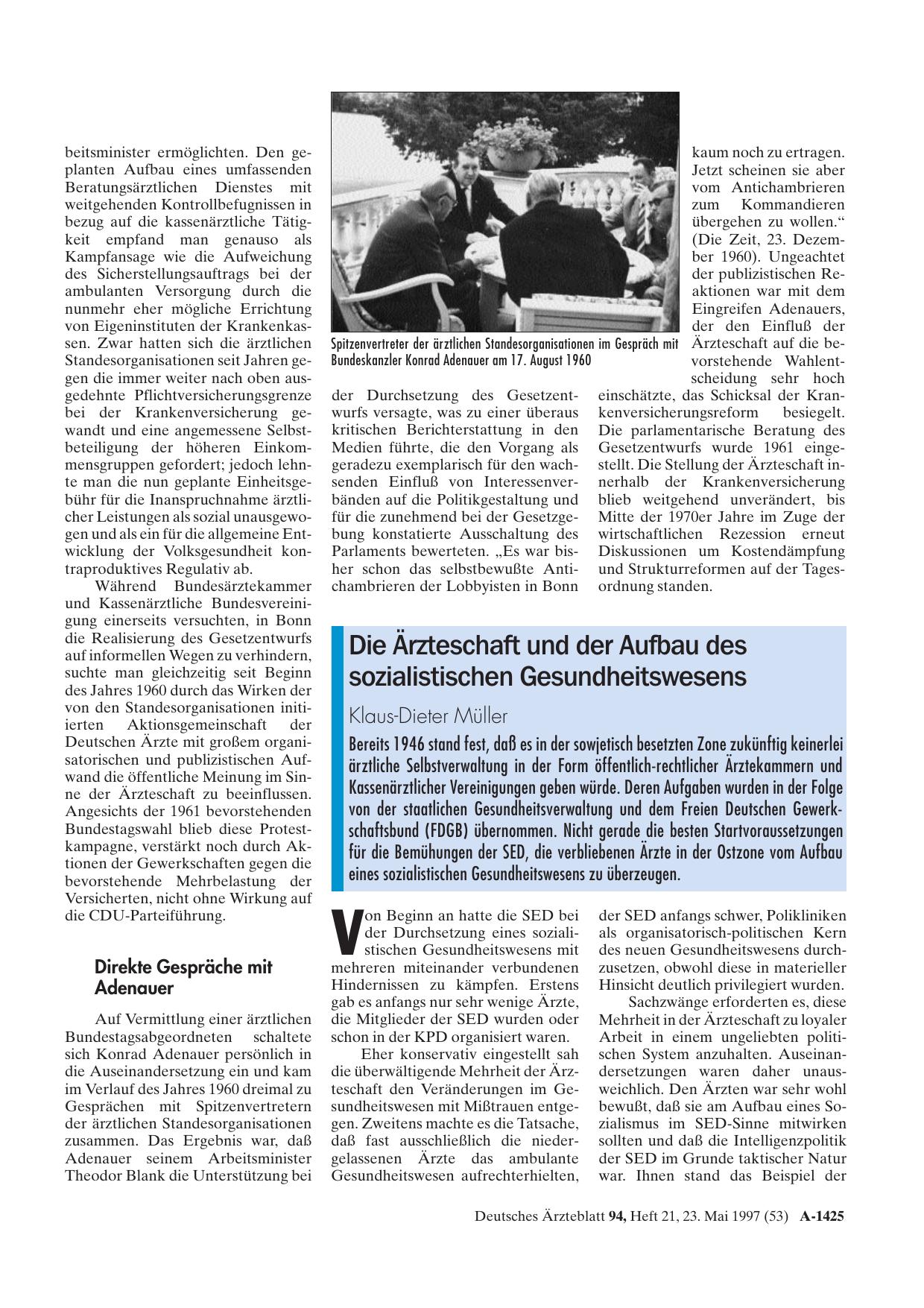 Vorschauseite 1: Die Ärzteschaft und der Aufbau des sozialistischen Gesundheitswesens