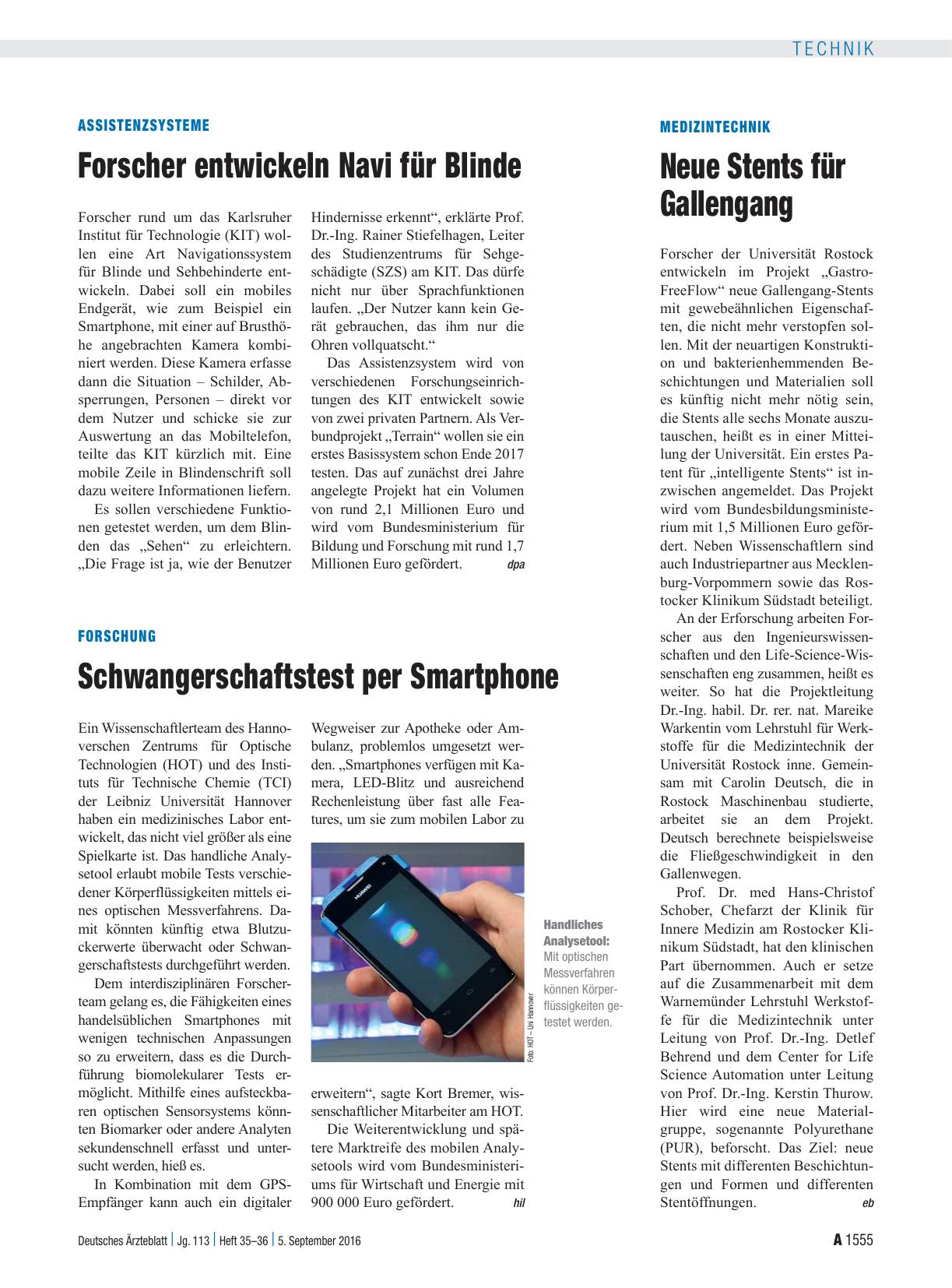 Vorschauseite 1: Assistenzsysteme: Forscher entwickeln Navi für Blinde