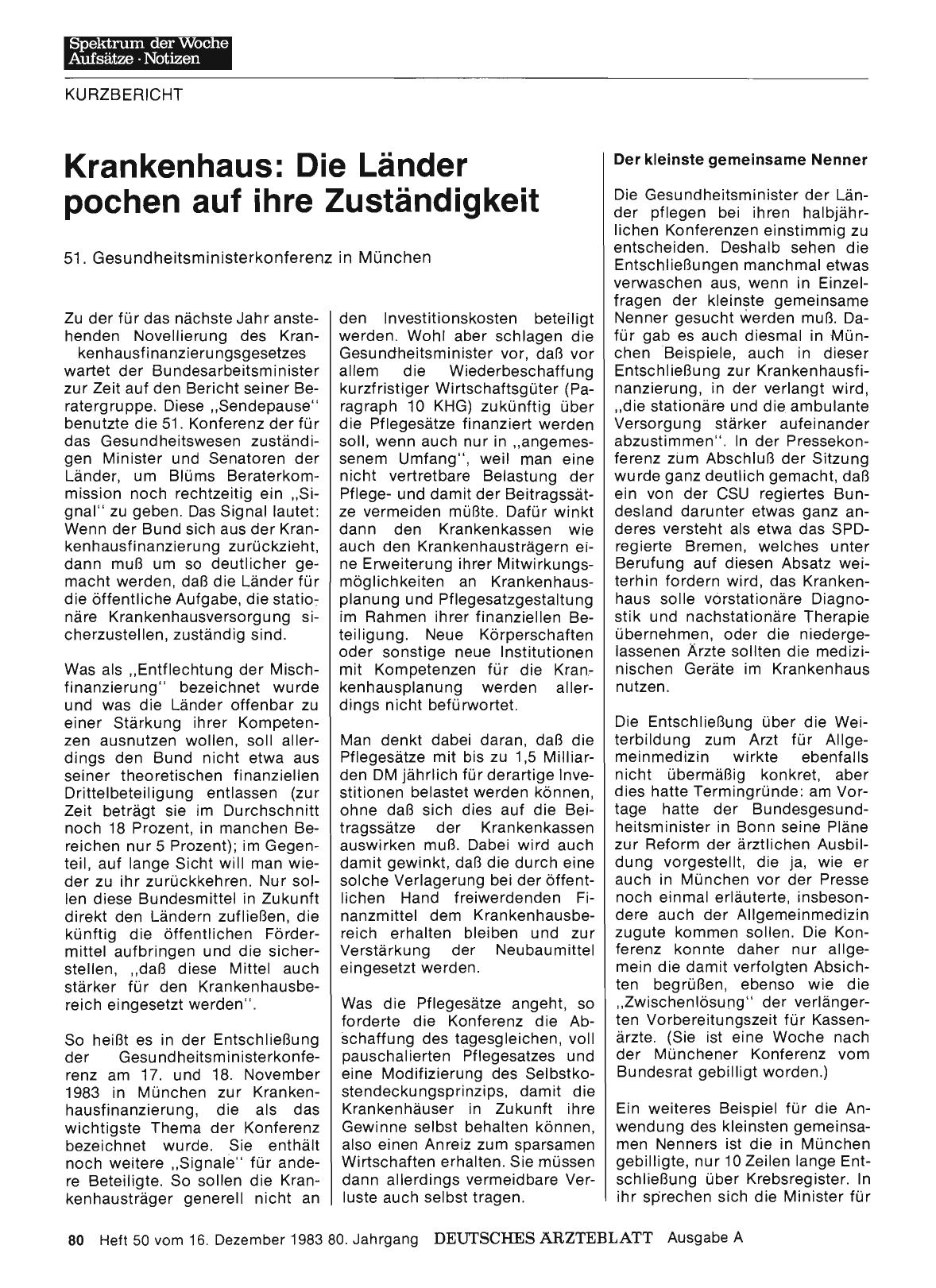 Vorschauseite 1: Krankenhaus: Die Länder pochen auf ihre Zuständigkeit