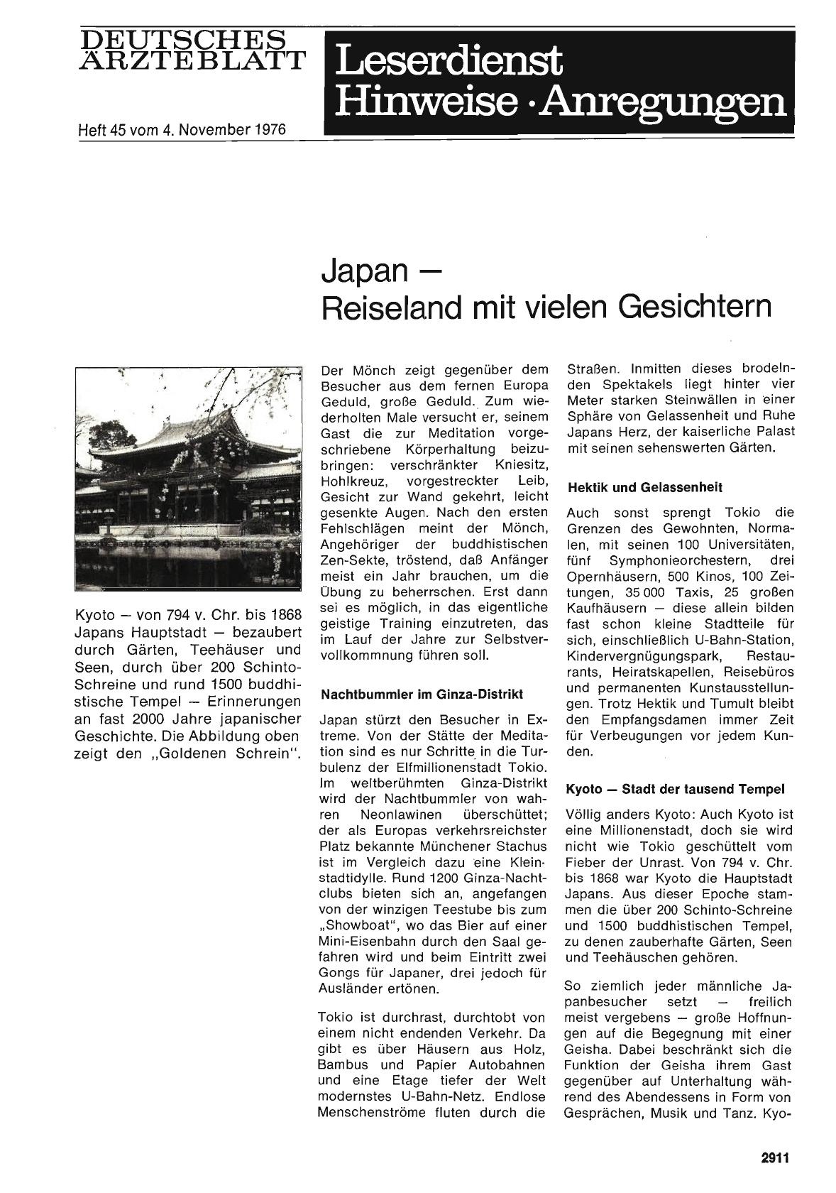 Vorschauseite 1: Japan Reiseland mit vielen Gesichtern