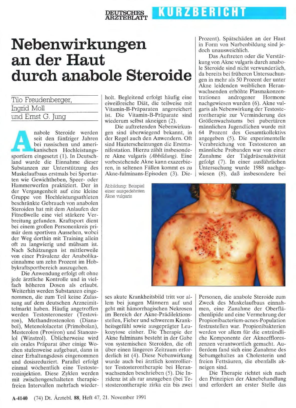 Vorschauseite 1: Nebenwirkungen an der Haut durch anabole Steroide