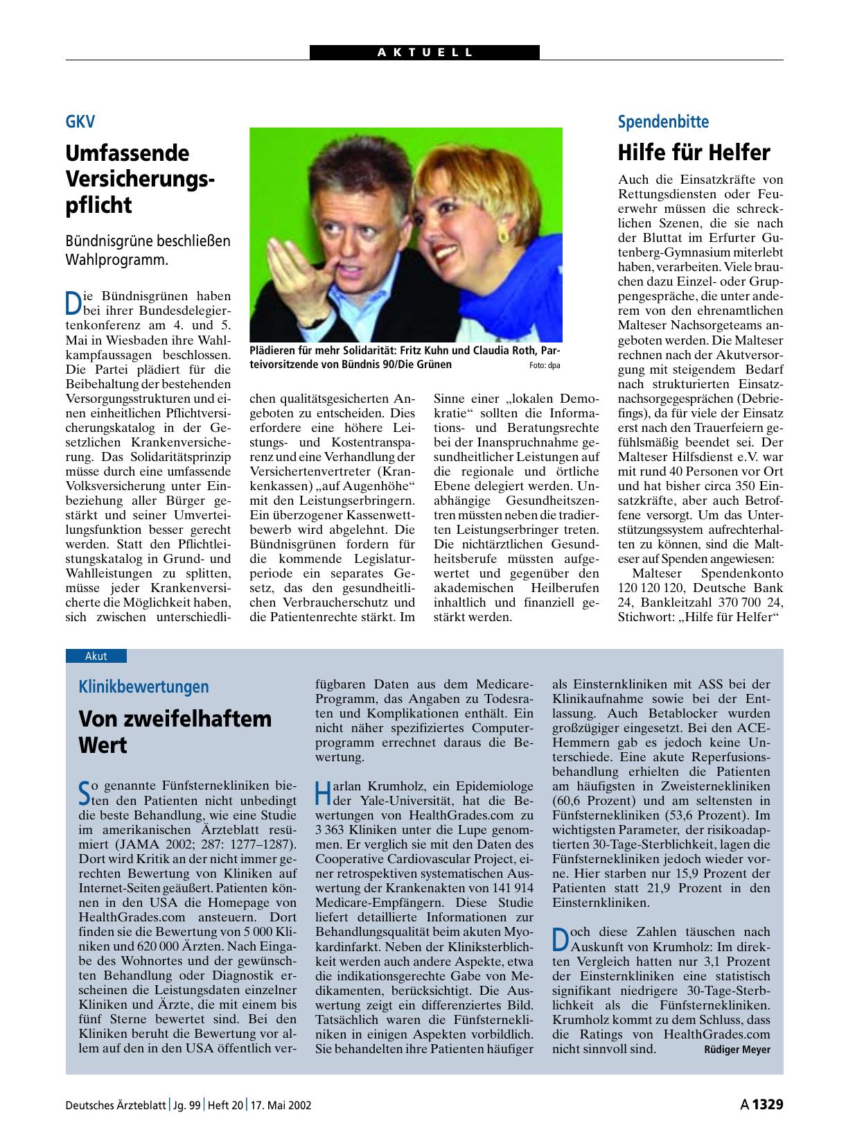 Vorschauseite 1: Spendenbitte: Hilfe für Helfer