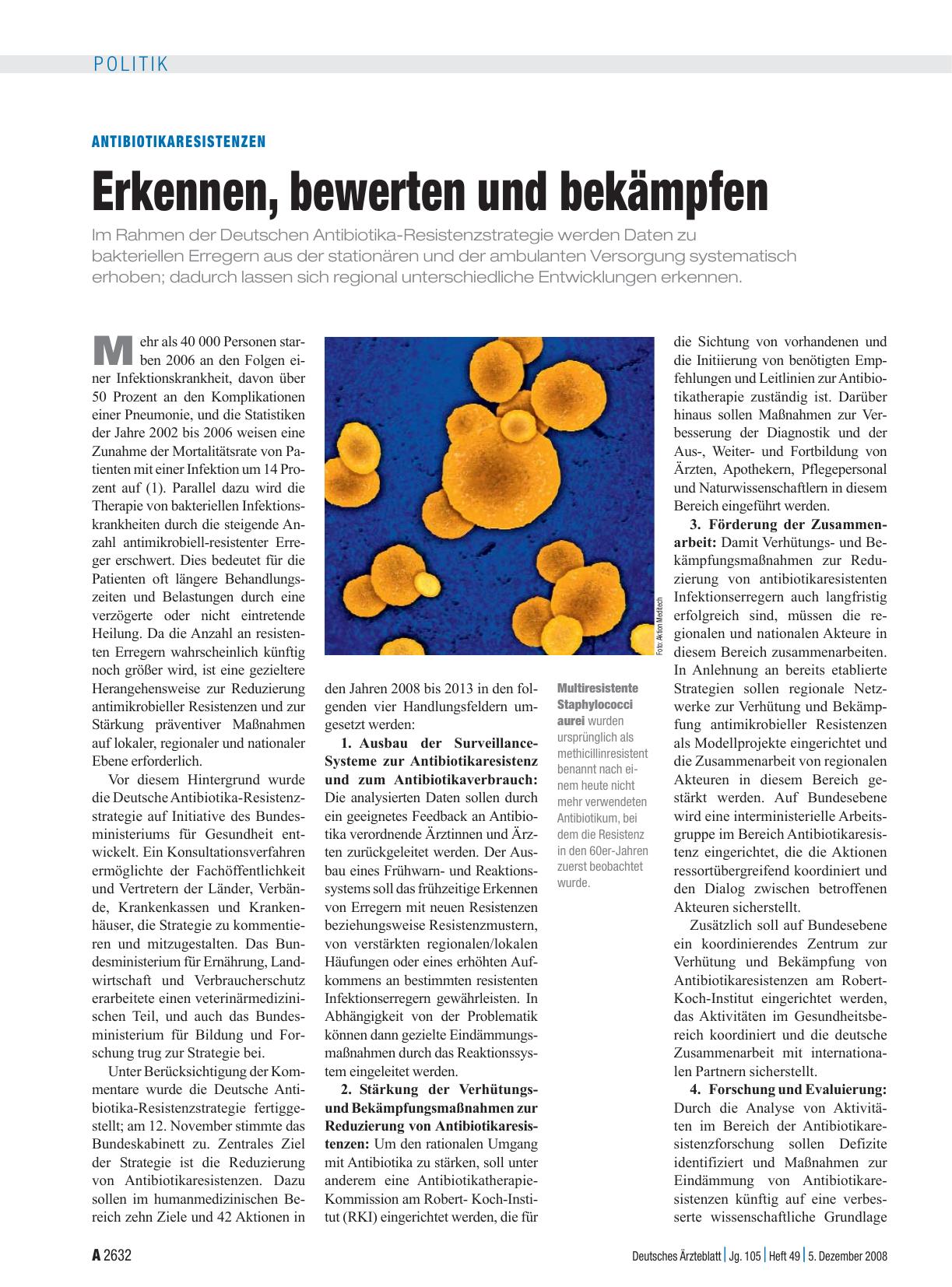 Vorschauseite 1: Antibiotikaresistenzen: Erkennen, bewerten und bekämpfen
