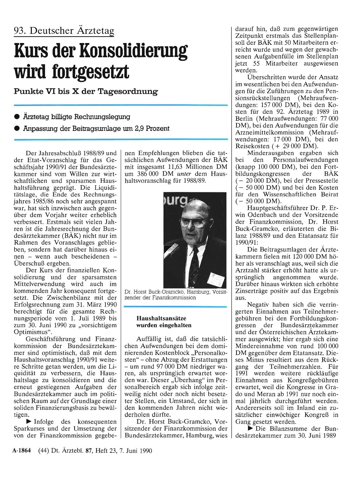 Vorschauseite 1: 93. Deutscher Ärztetag: Kurs der Konsolldierung wird fortgesetzt