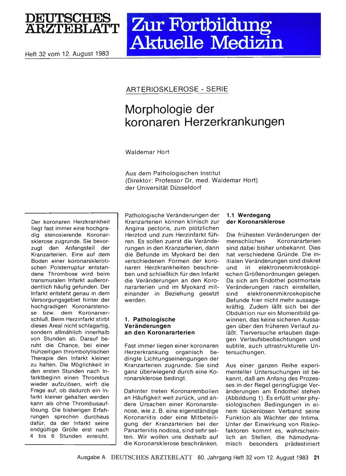 Vorschauseite 1: Morphologie der koronaren Herzerkrankungen