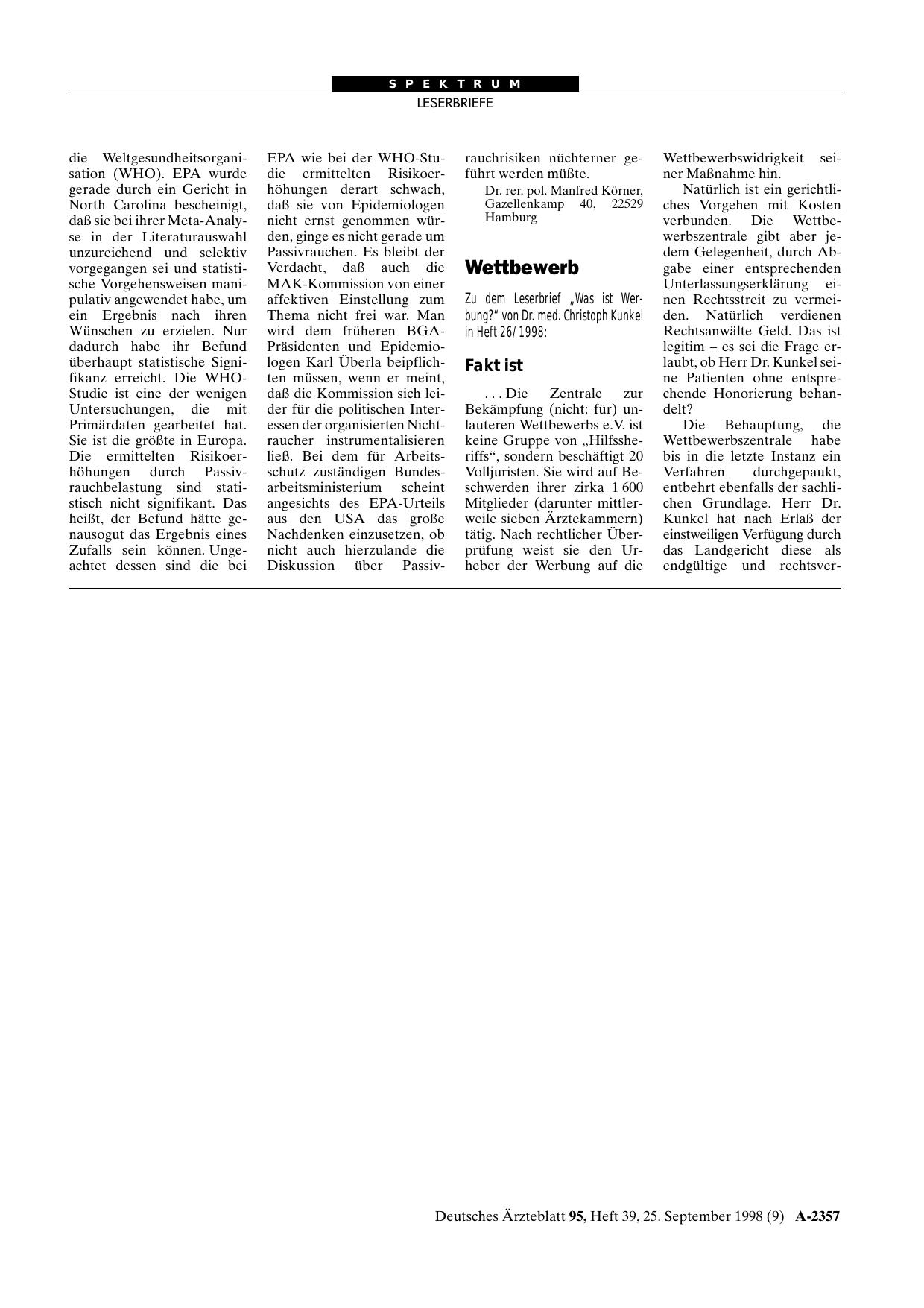 Vorschauseite 1: Wettbewerb: Fakt ist