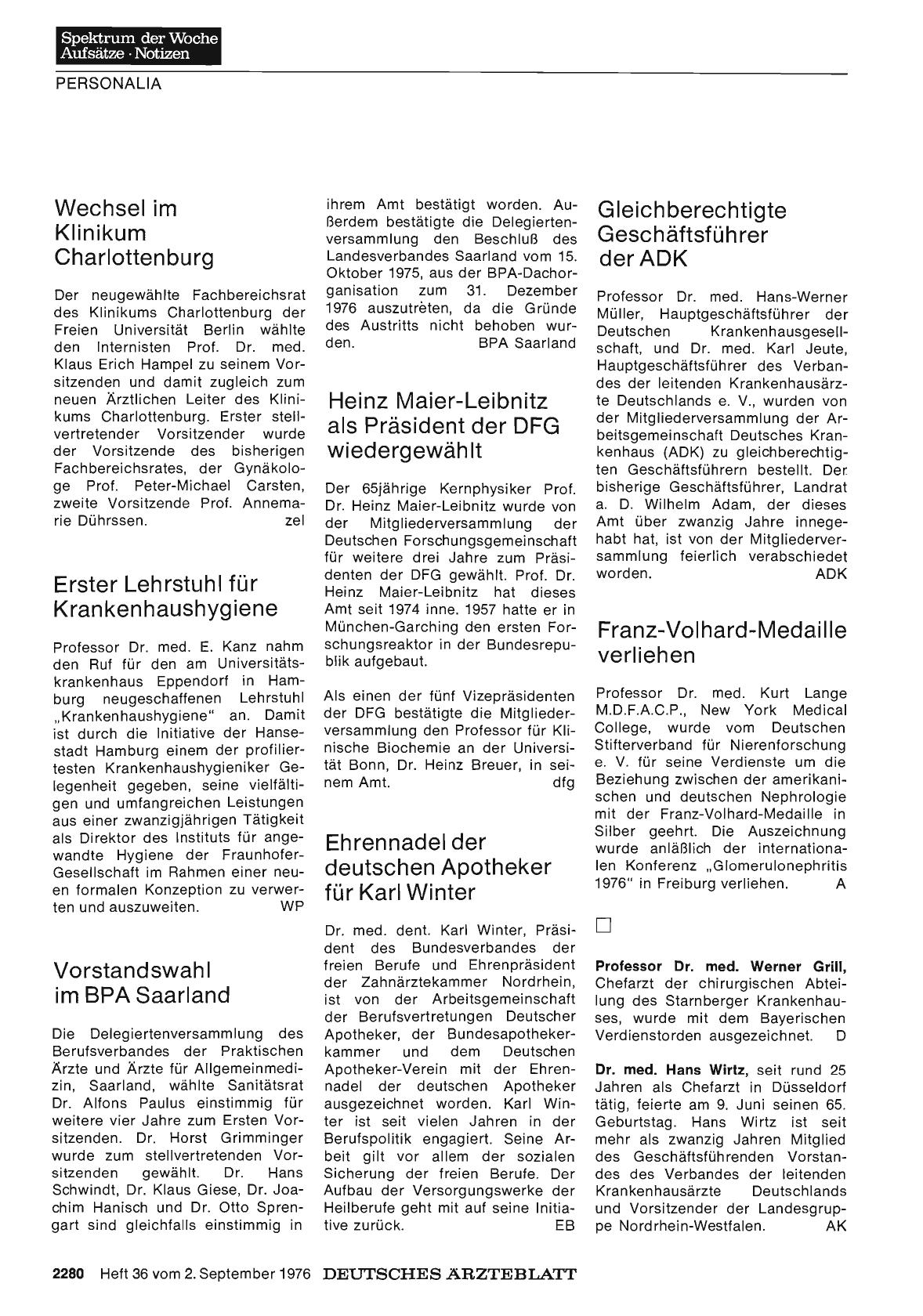Vorschauseite 1: Professor Dr. med. Werner Grill