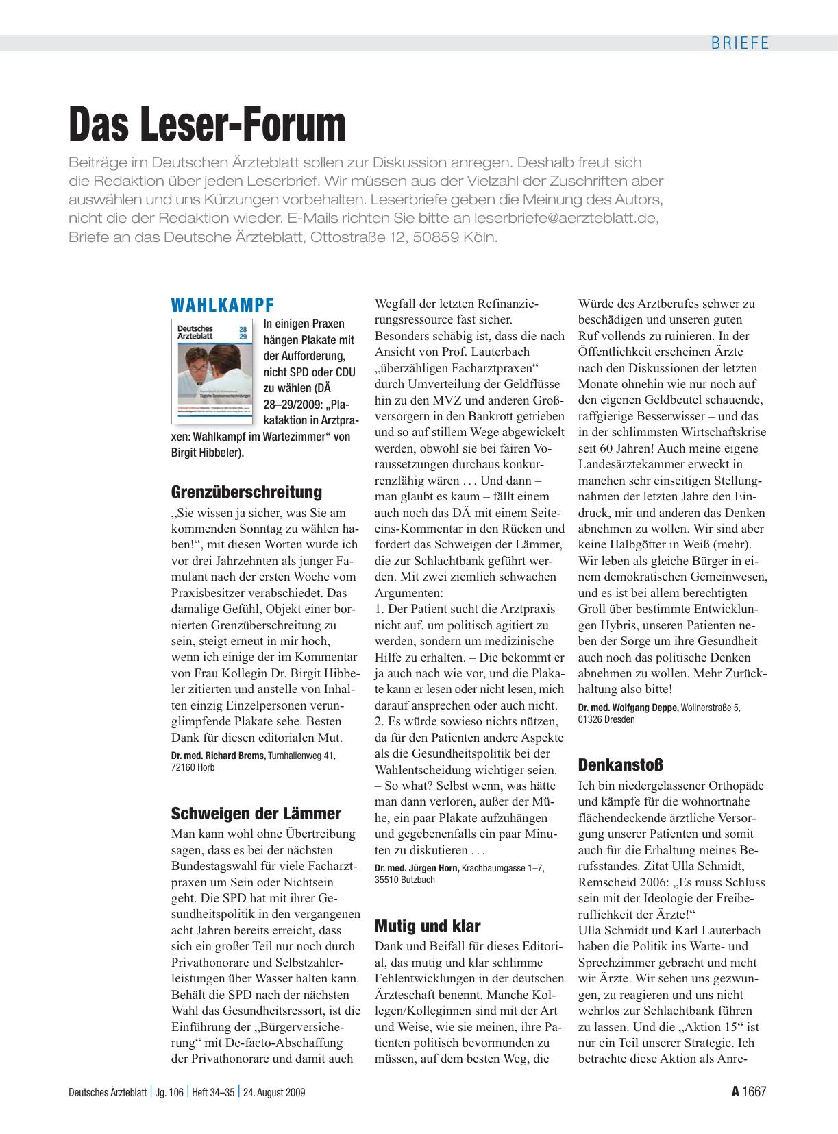 Vorschauseite 1: Wahlkampf: Denkanstoß