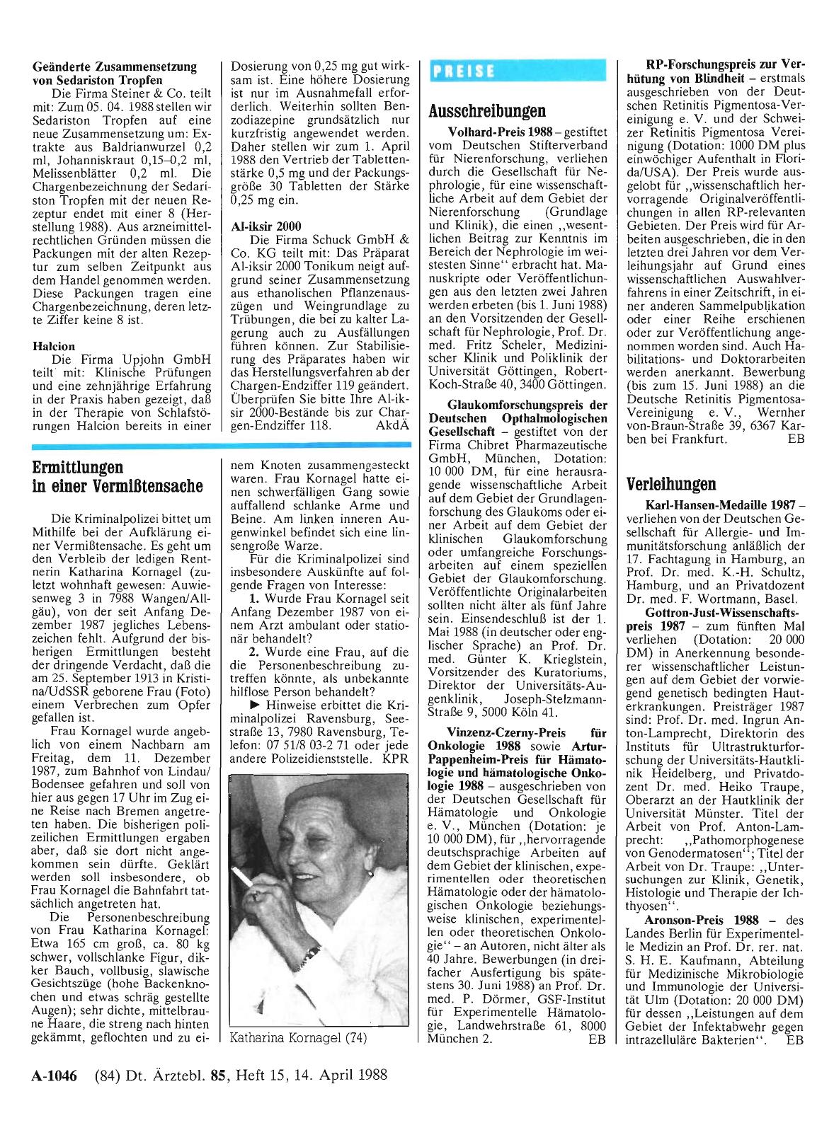 Vorschauseite 1: PREISE