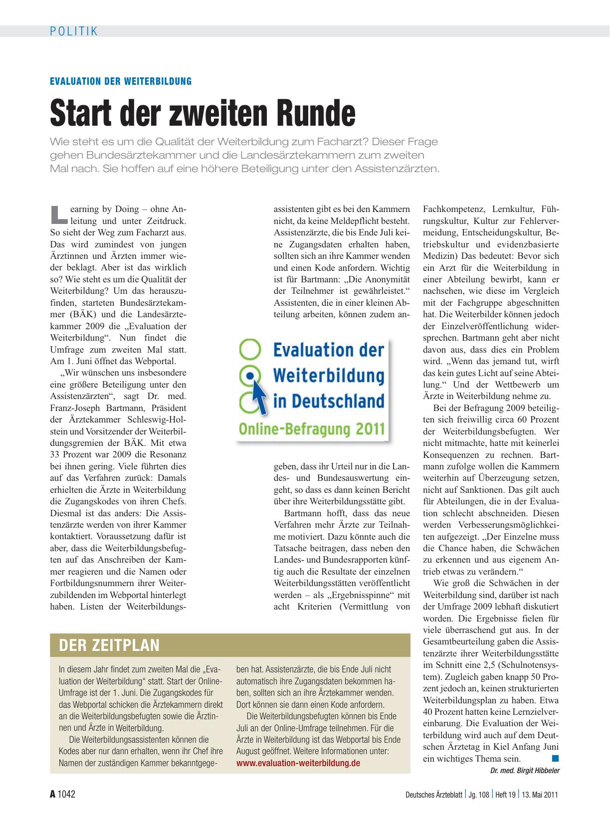Vorschauseite 1: Evaluation der Weiterbildung: Start der zweiten Runde
