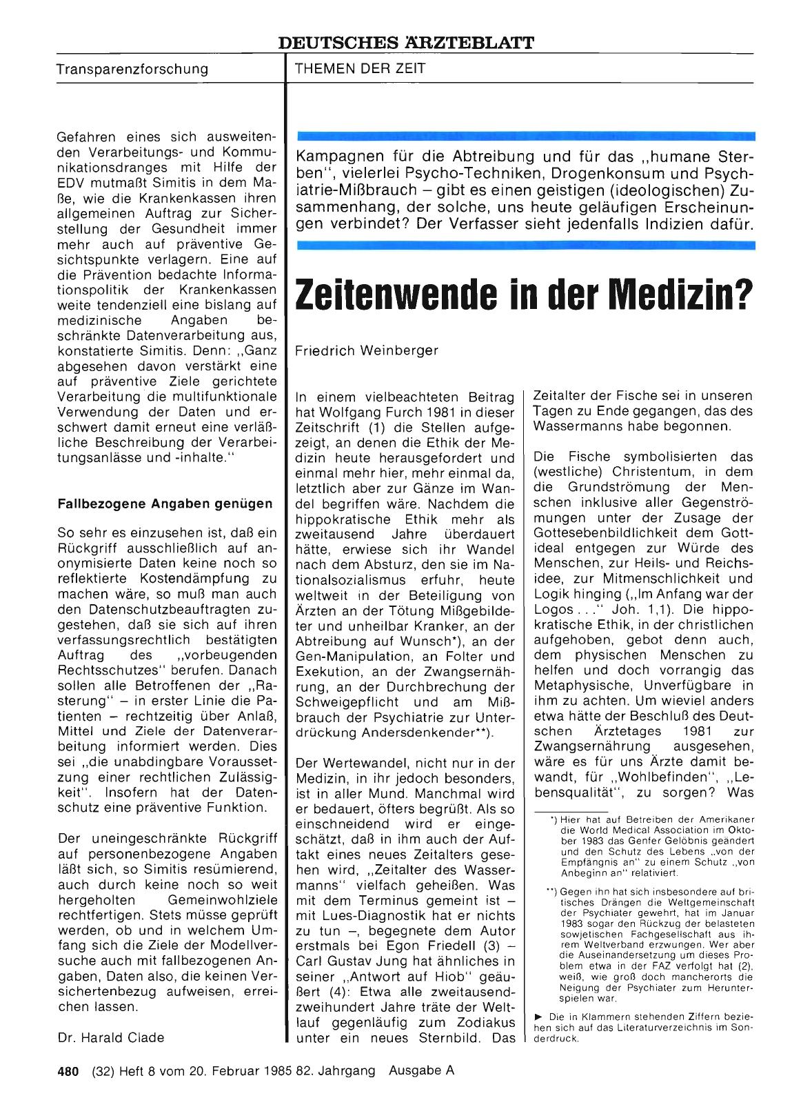 Vorschauseite 1: Zeitenwende in der Medizin?
