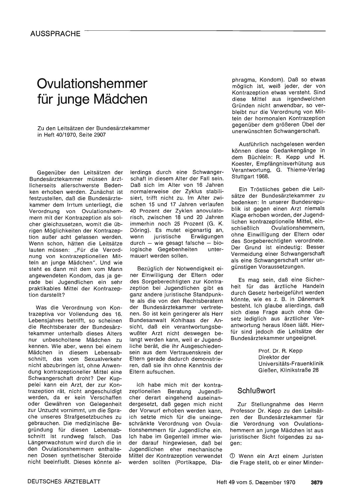 Vorschauseite 1: Ovulationshemmer für junge Mädchen