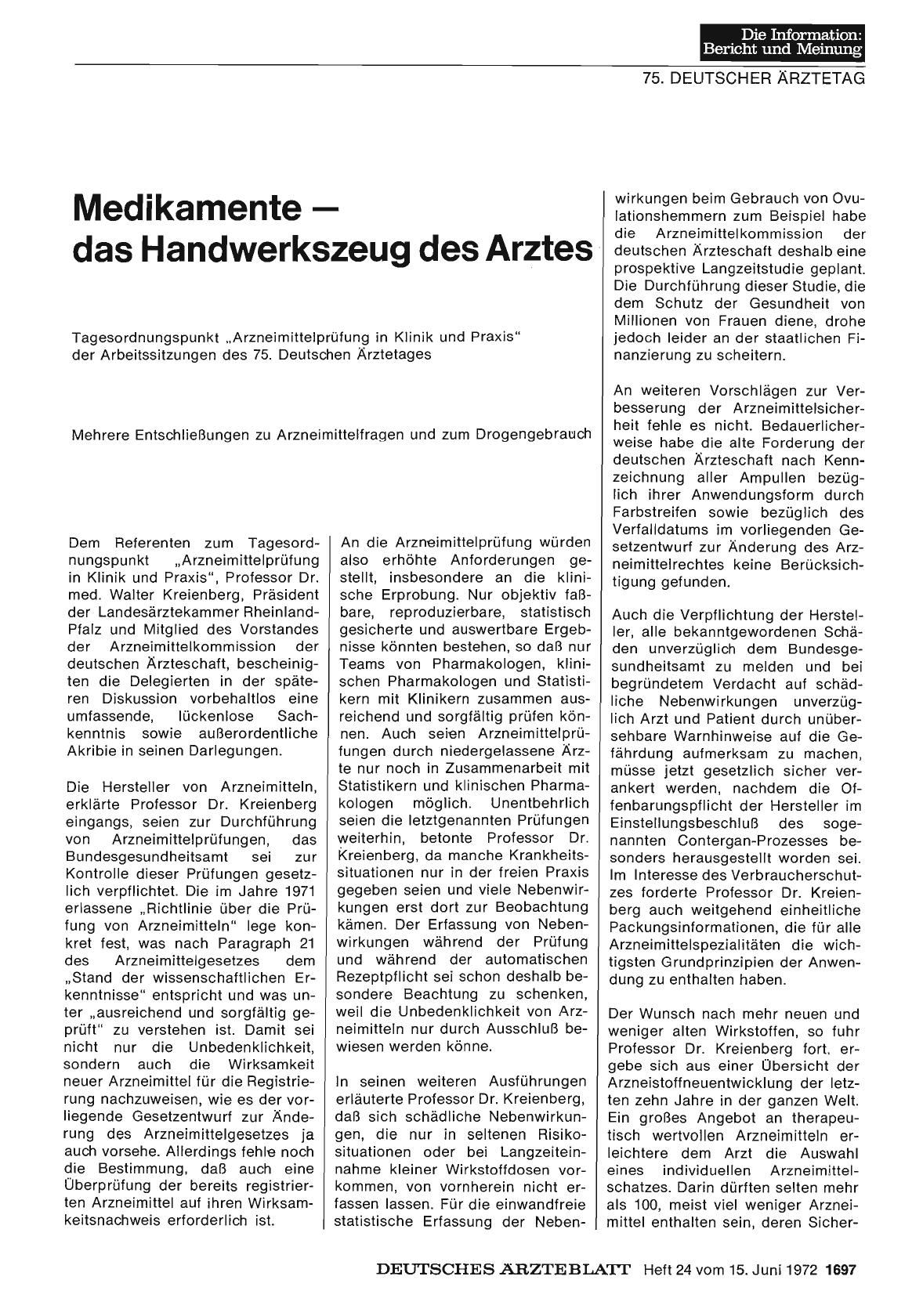 Vorschauseite 1: Medikamente —das Handwerkszeug des Arztes