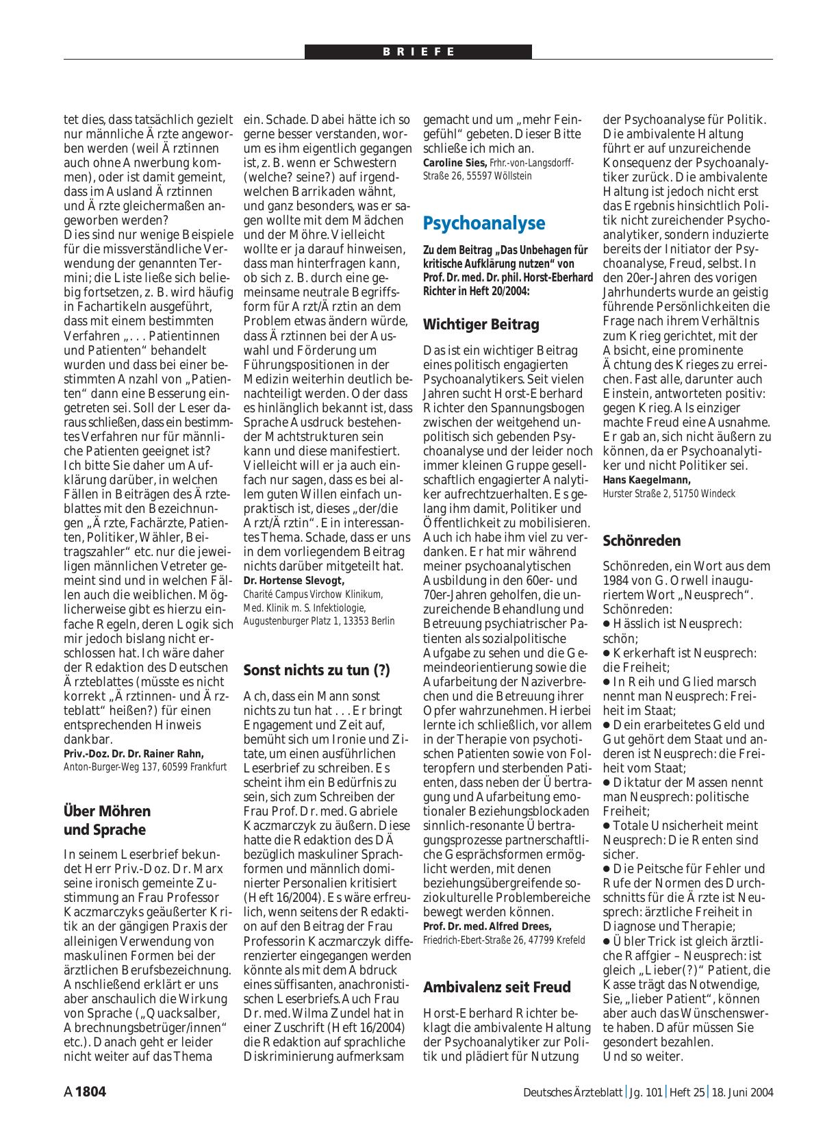 Vorschauseite 1: Psychoanalyse: Wichtiger Beitrag