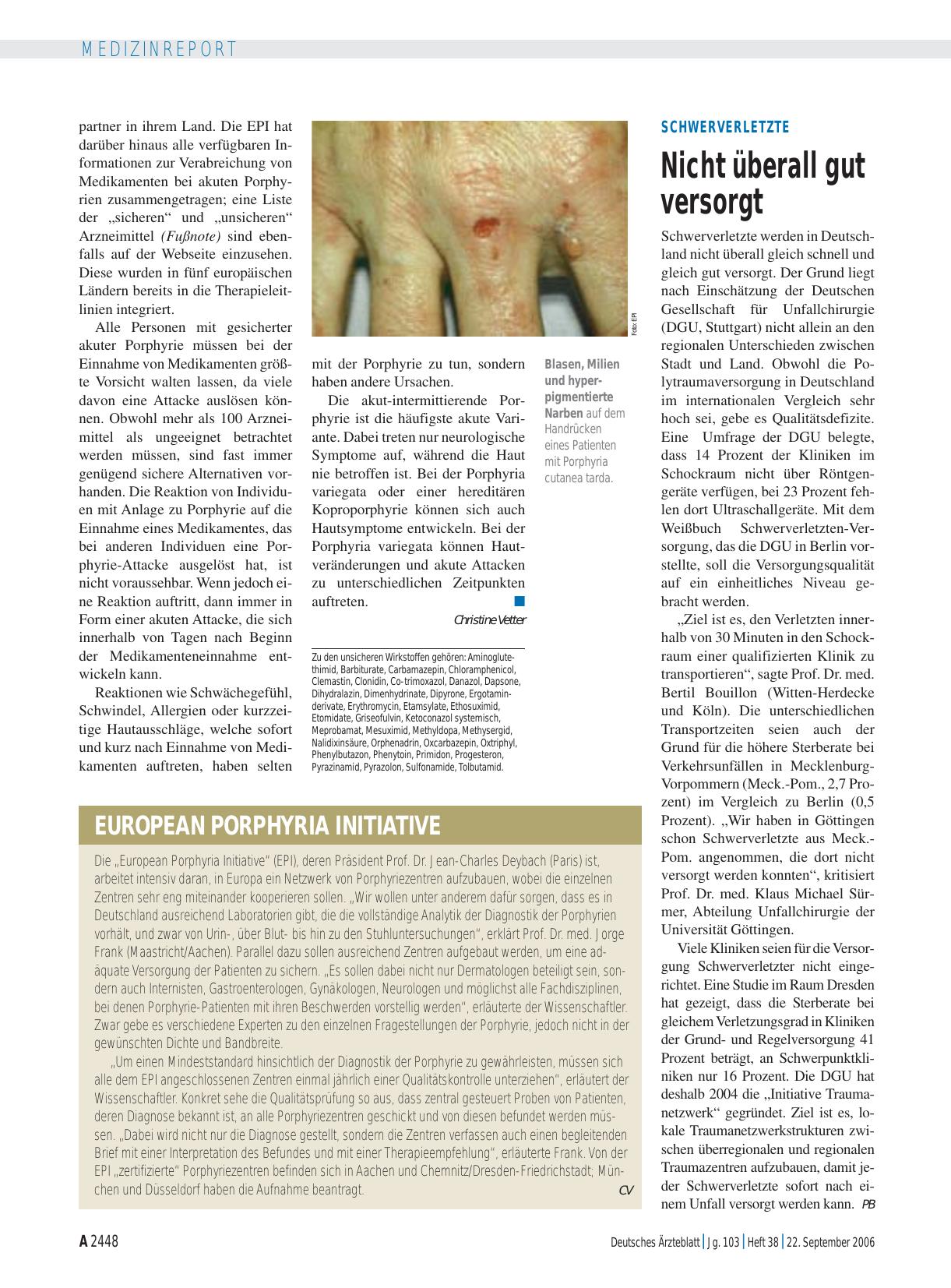 Vorschauseite 1: European Porphyria Initiative