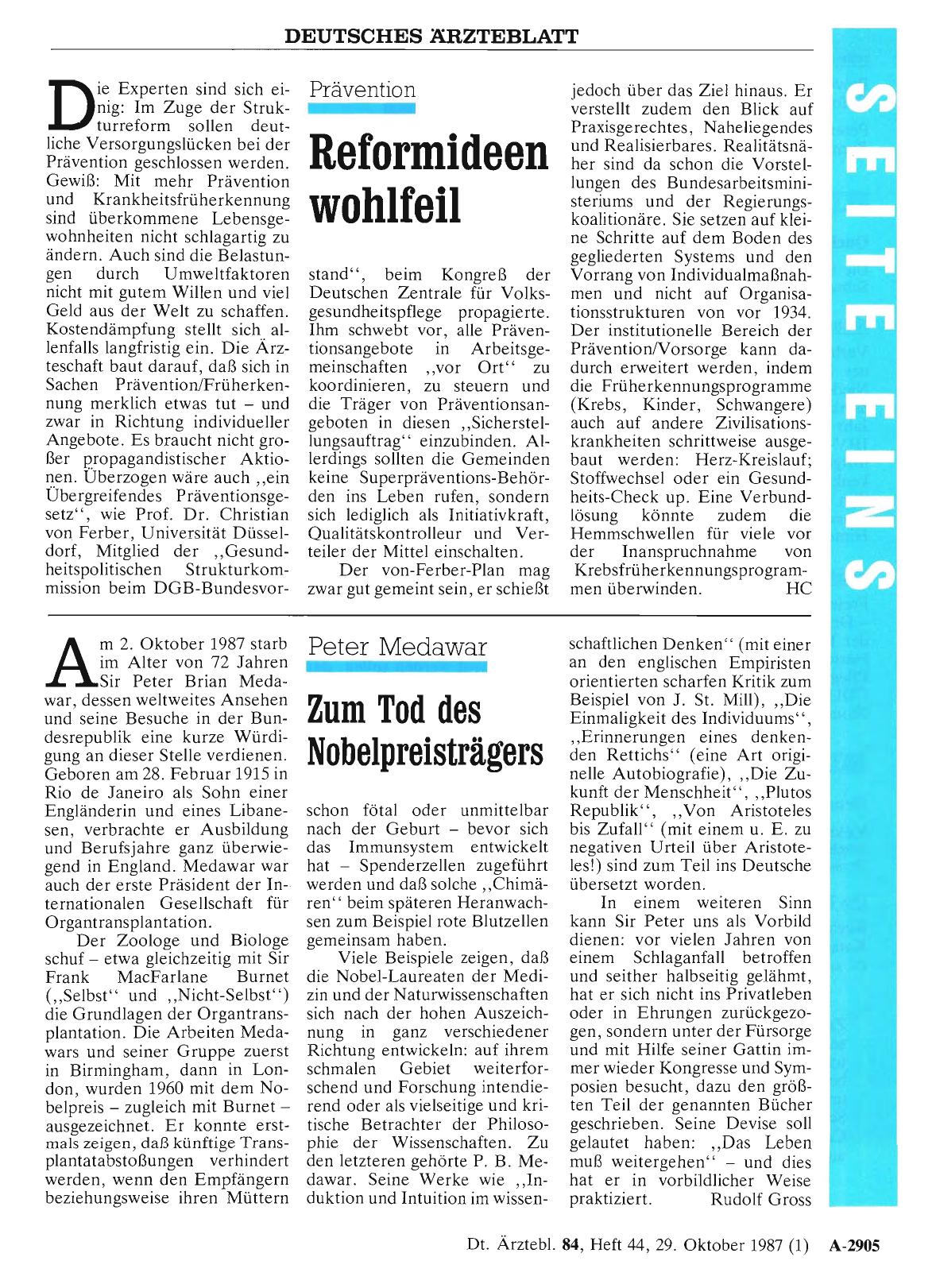 Vorschauseite 1: Prävention: Reformideen wohlfeil