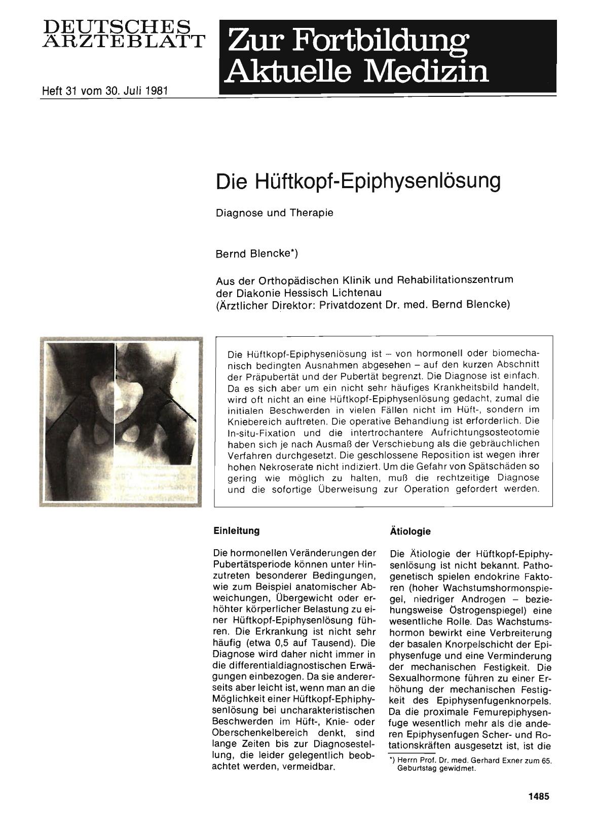 Vorschauseite 1: Die Hüftkopf-Epiphysenlösung