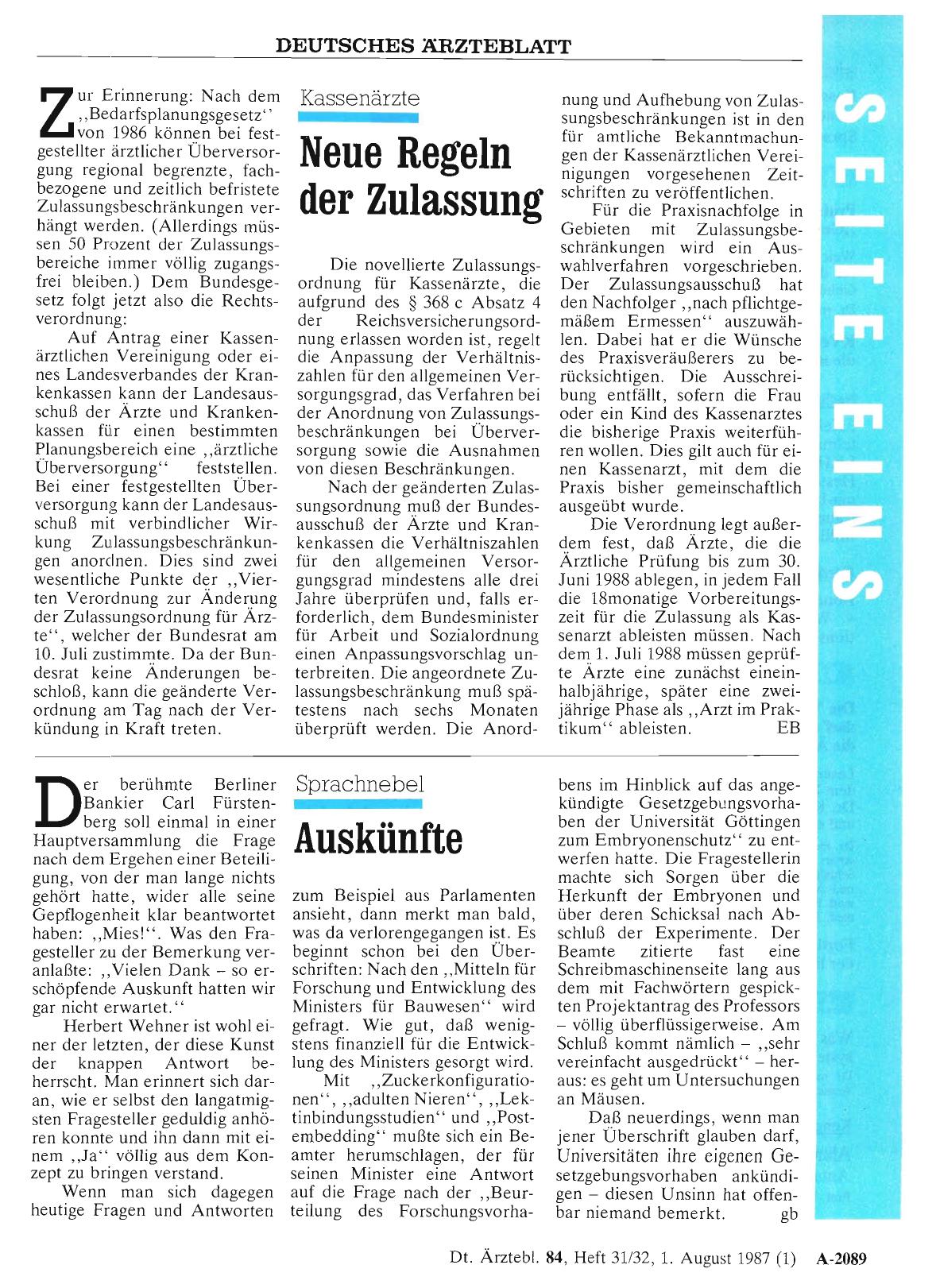 Vorschauseite 1: Sprachnebel: Auskünfte