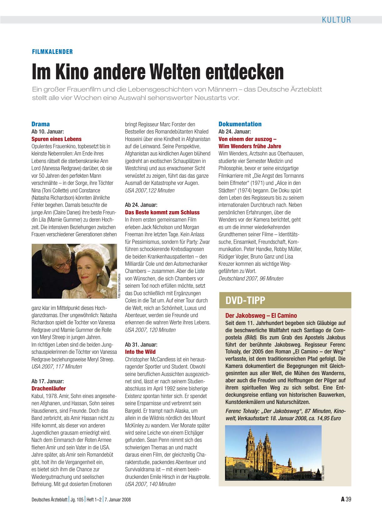 Vorschauseite 1: Filmkalender: Im Kino andere Welten entdecken