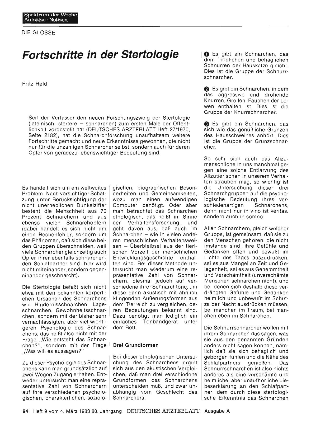 Vorschauseite 1: Fortschritte in der Stertologie