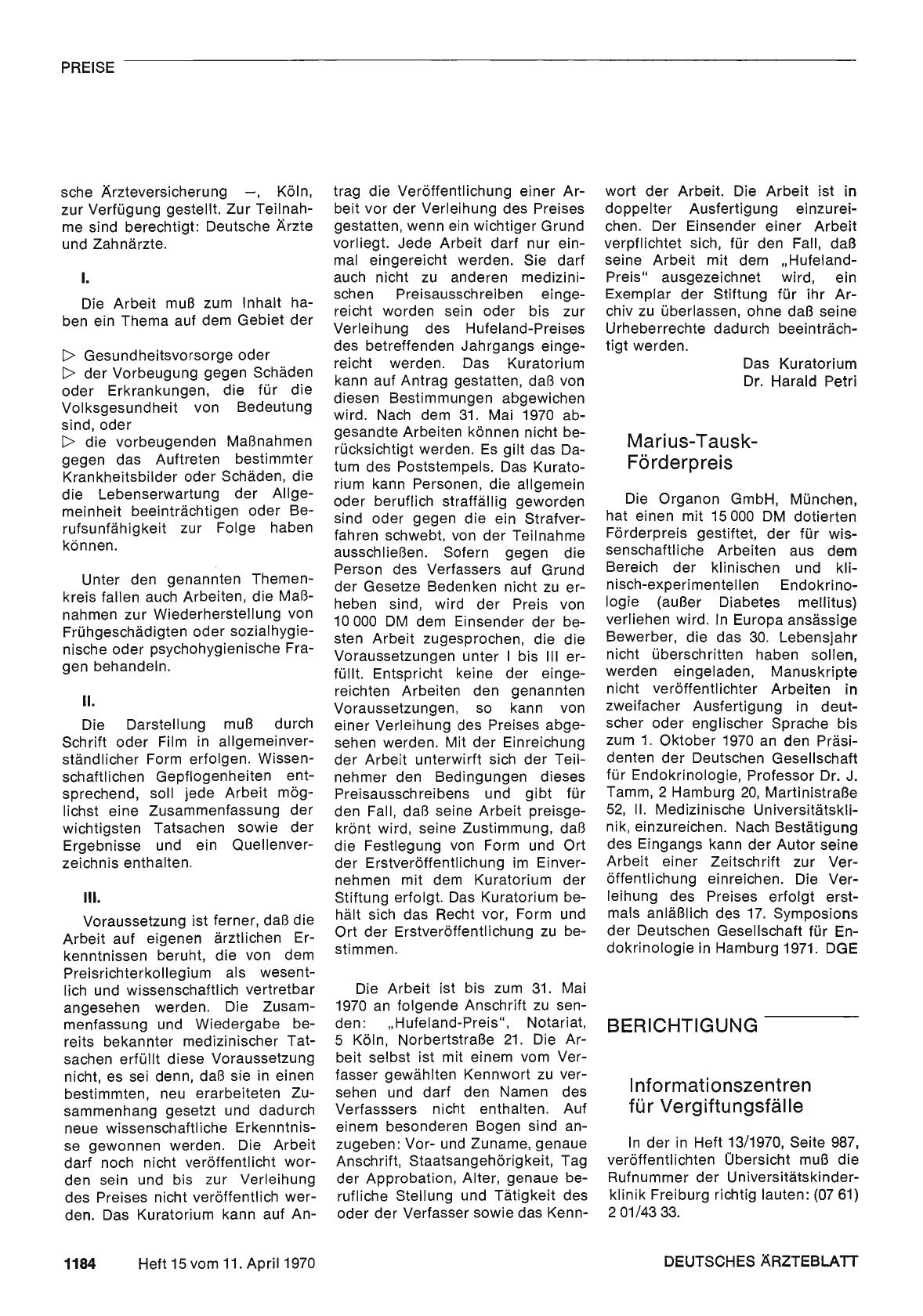 Vorschauseite 1: Marius-Tausk-Förderpreis